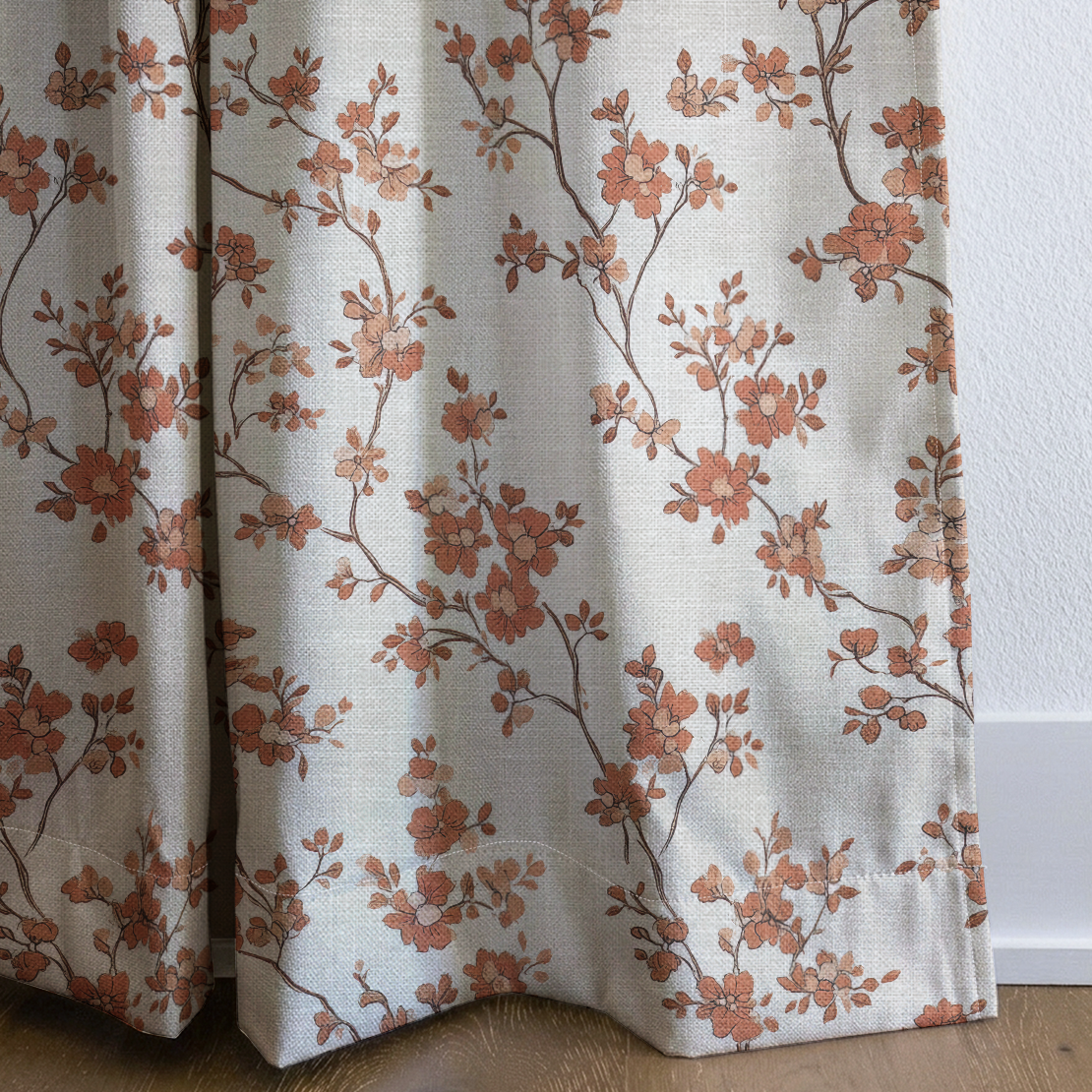 Cabin at Dawn - Drapery — corner closeup
