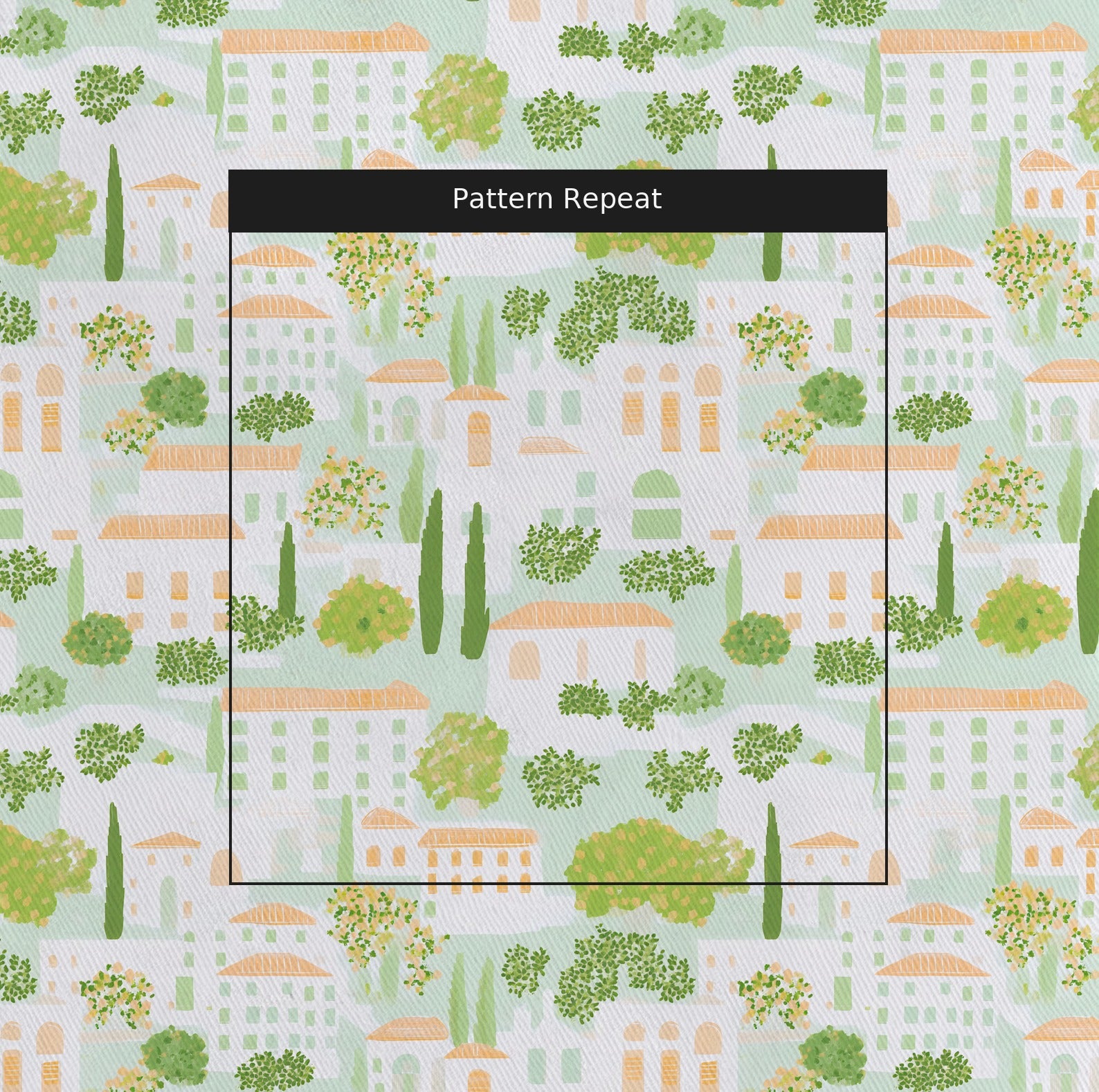 Italian Village Fabric by the Yard — pattern repeat