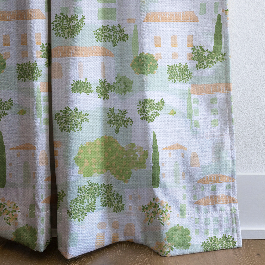 Italian Village - Drapery — corner closeup