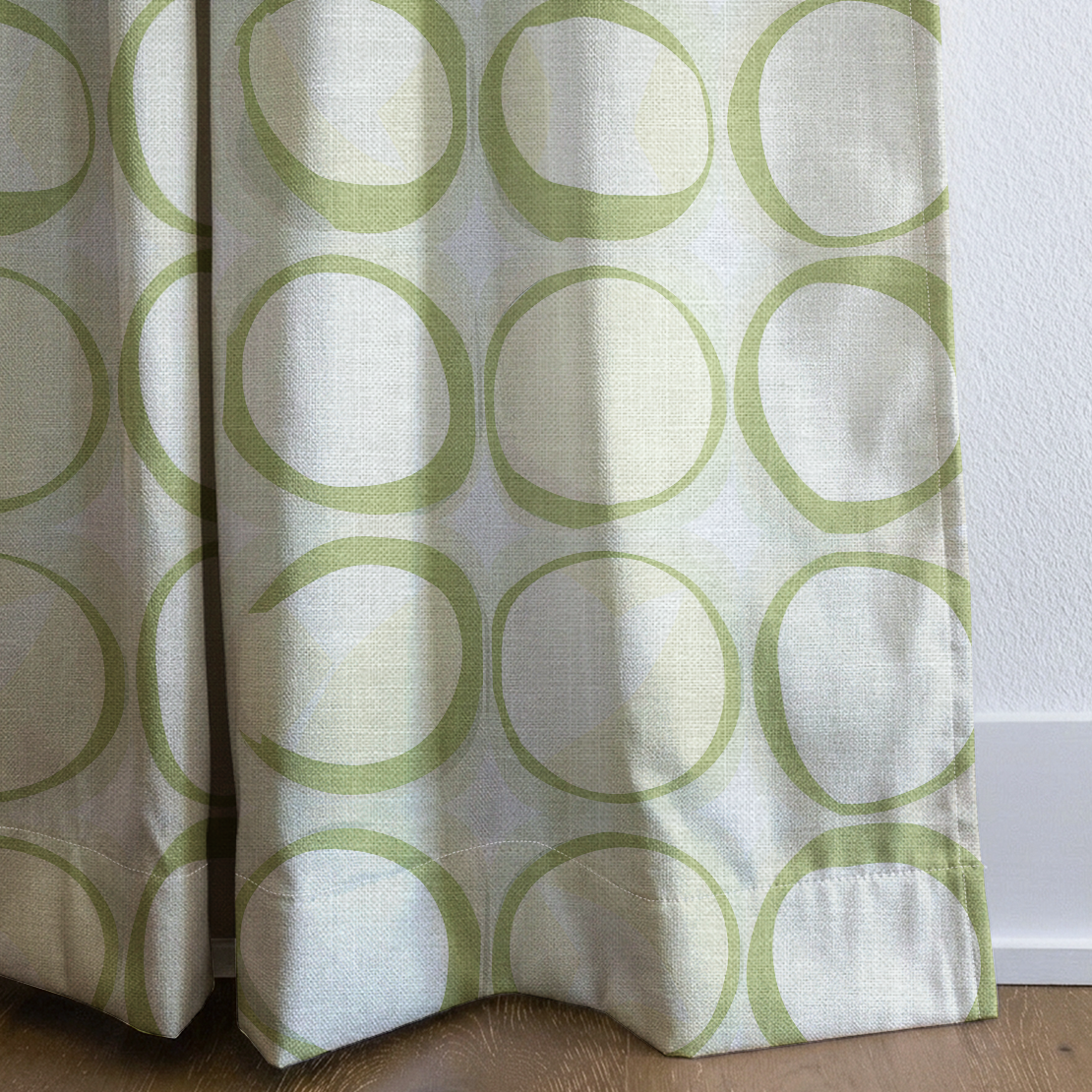 Groovy Green - Drapery — corner closeup