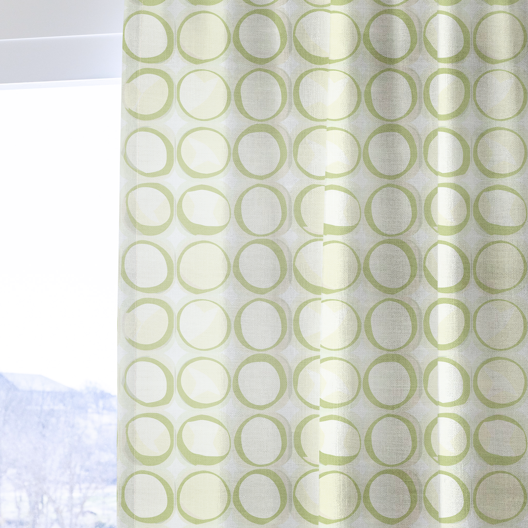 Groovy Green - Drapery — one panel