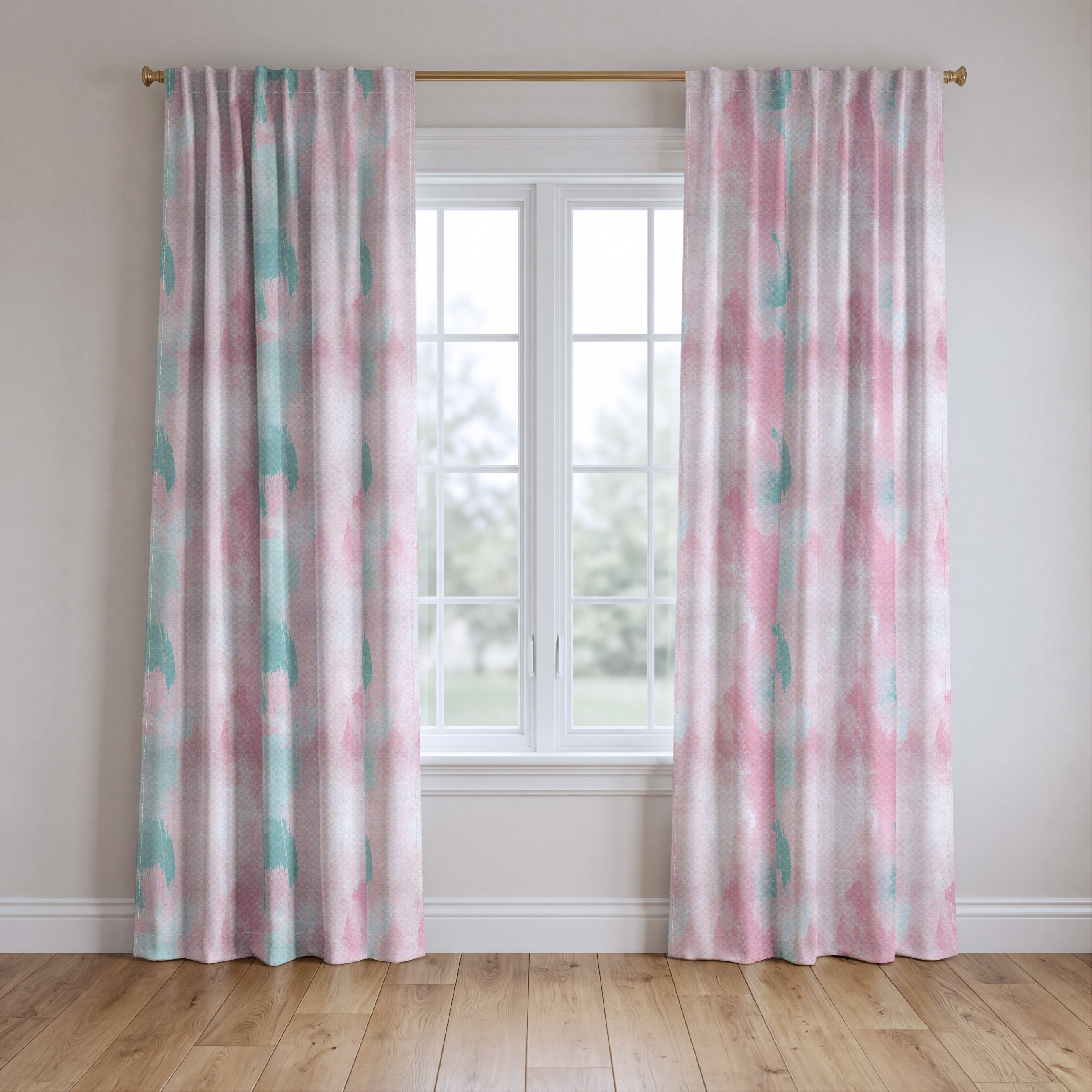 Spring Cascade - Drapery — two panels