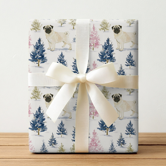 Holly Jolly Pug - Wrapping Paper
