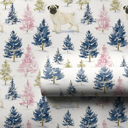 Holly Jolly Pug - Wrapping Paper