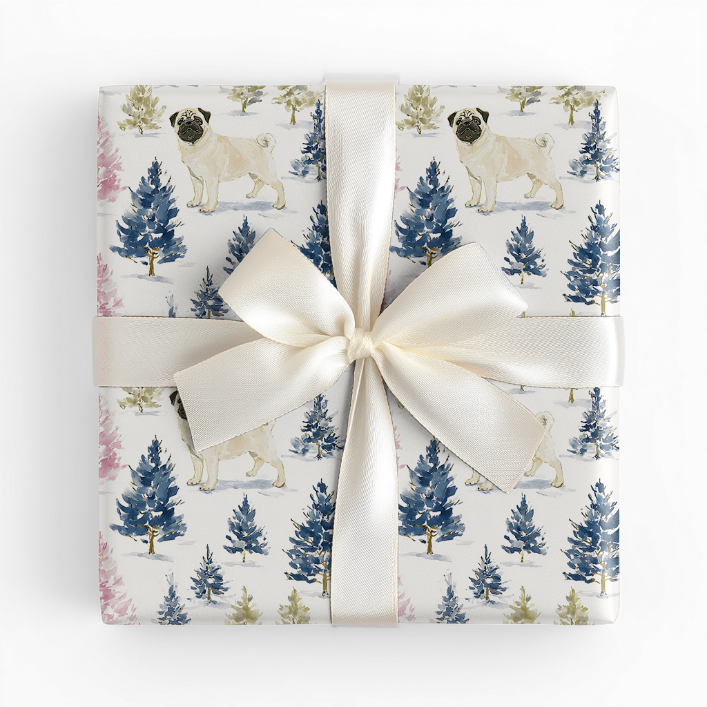 Holly Jolly Pug - Wrapping Paper