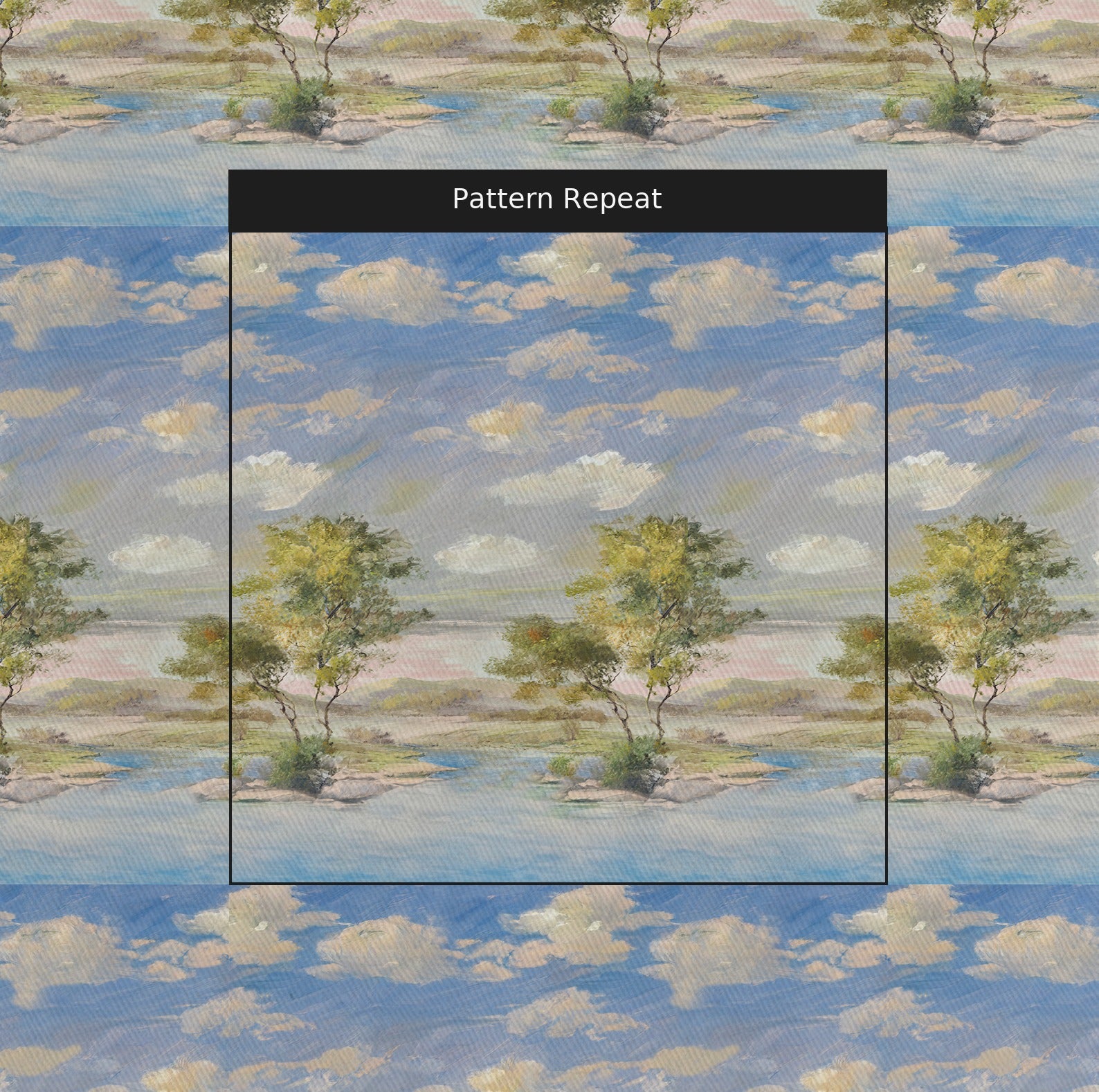 Sky Fabric by the Yard — pattern repeat