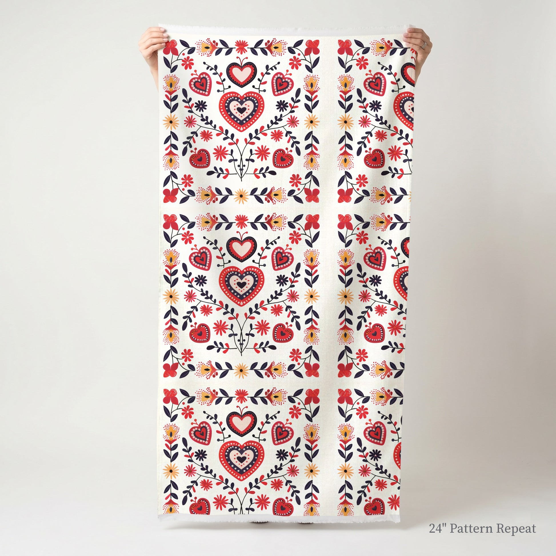 Heartfelt Folk Fabric by the Yard