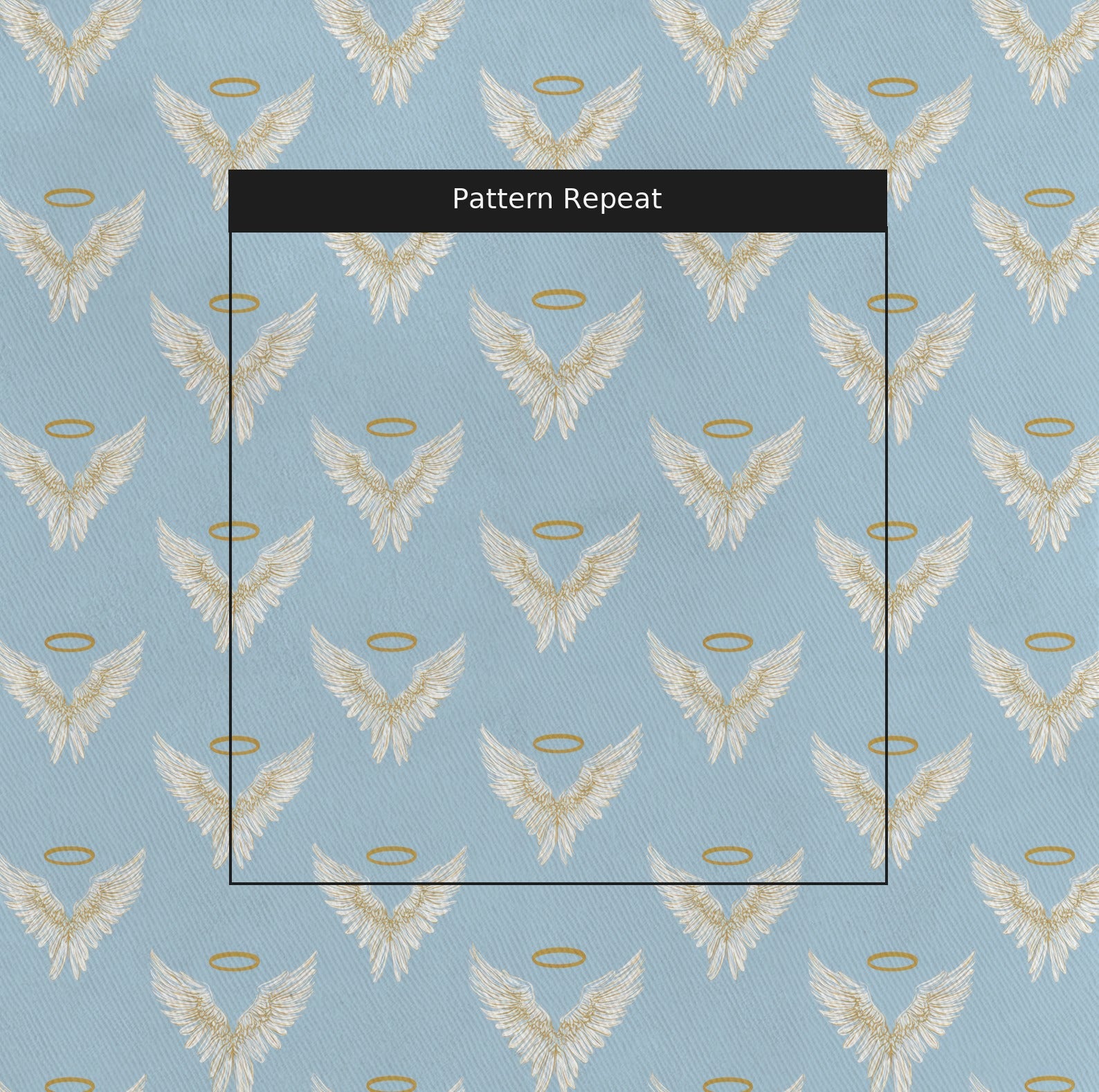 Watching Over Me Fabric by the Yard — pattern repeat