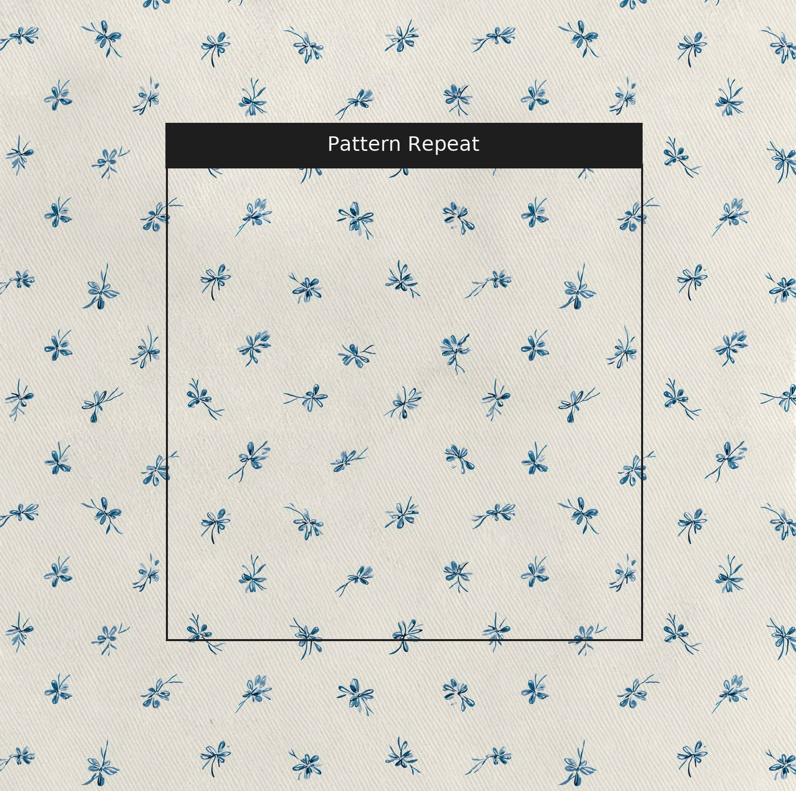 Evie Blue Fabric by the Yard — pattern repeat