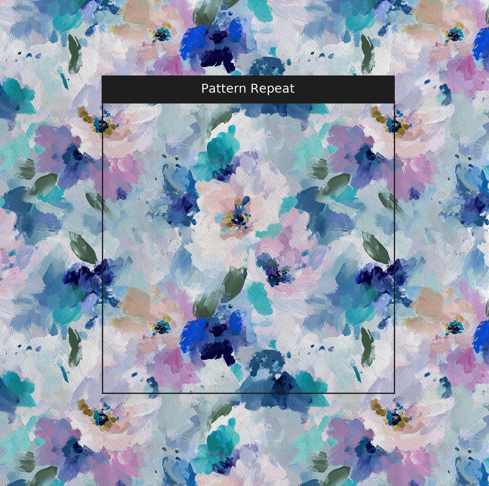 Blurred in Bloom Fabric by the Yard — pattern repeat