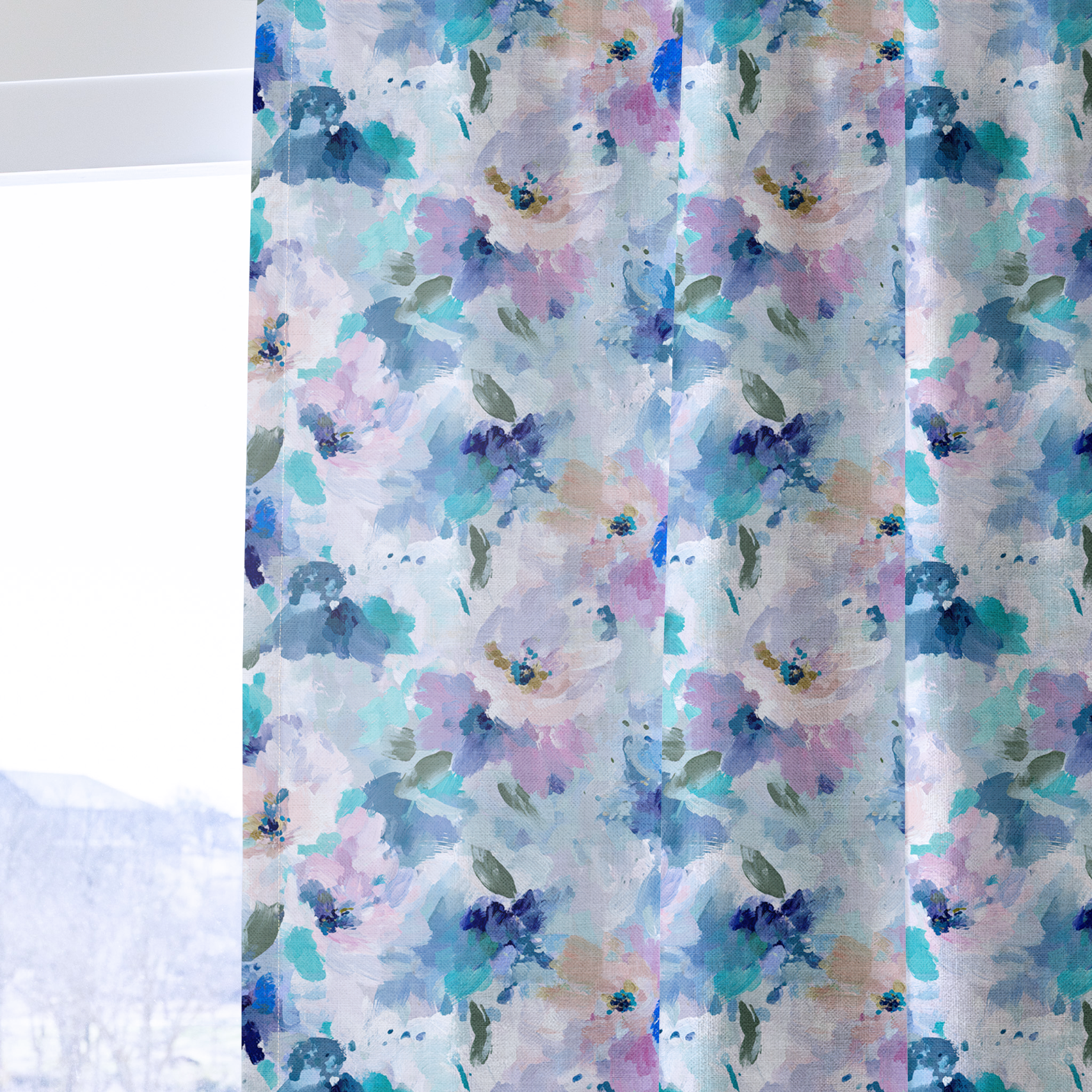 Blurred in Bloom - Drapery — one panel