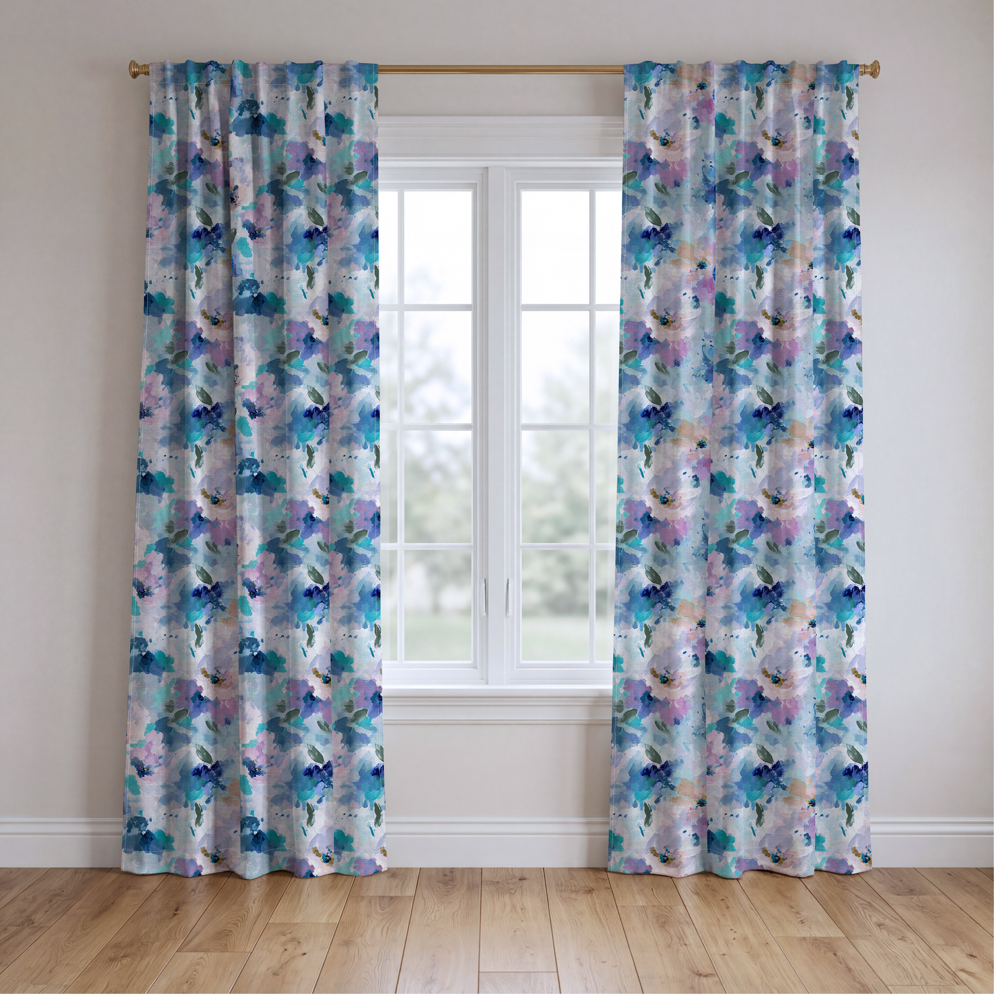 Blurred in Bloom - Drapery — two panels