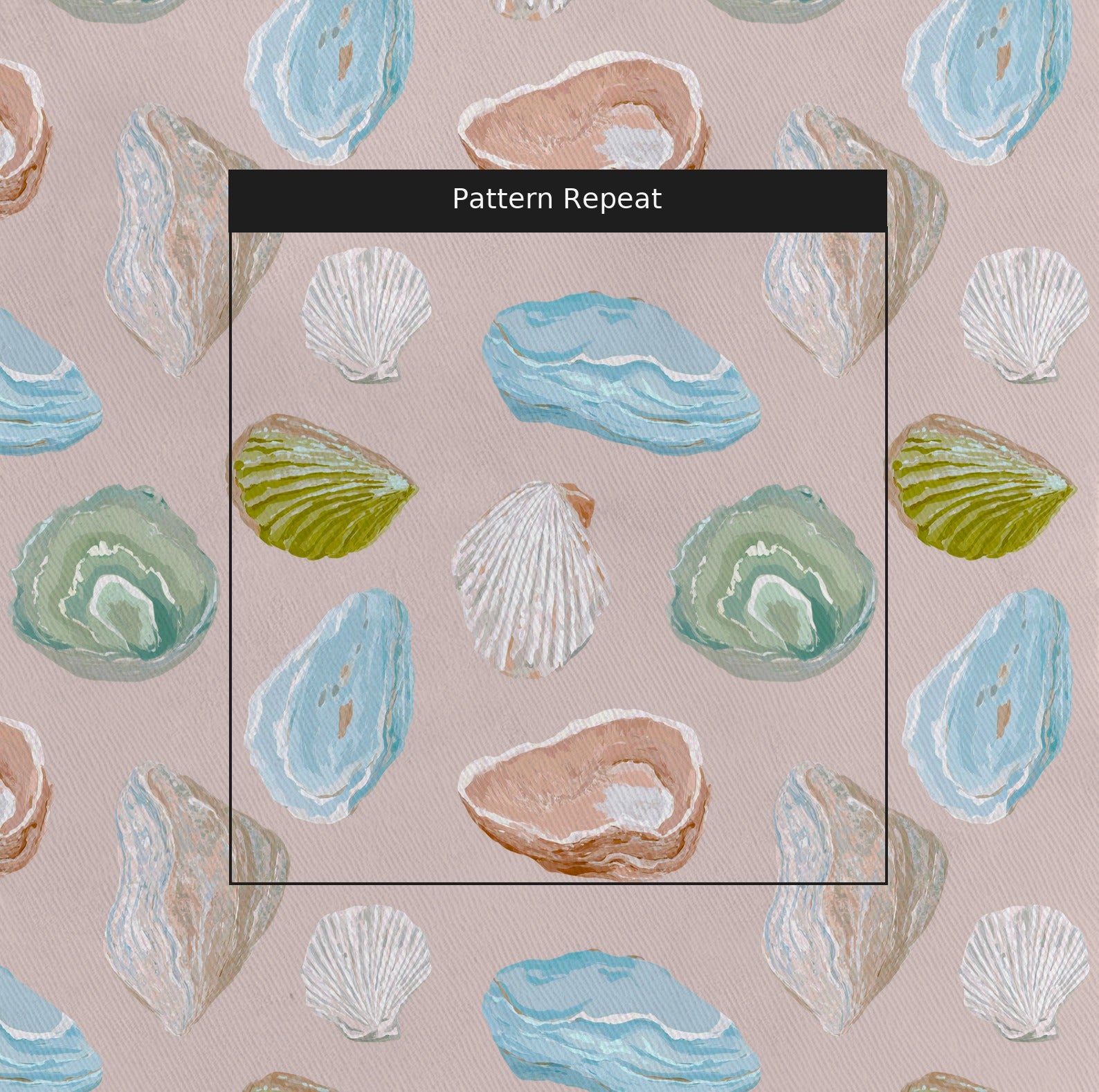Tidal Trinkets Fabric by the Yard — pattern repeat