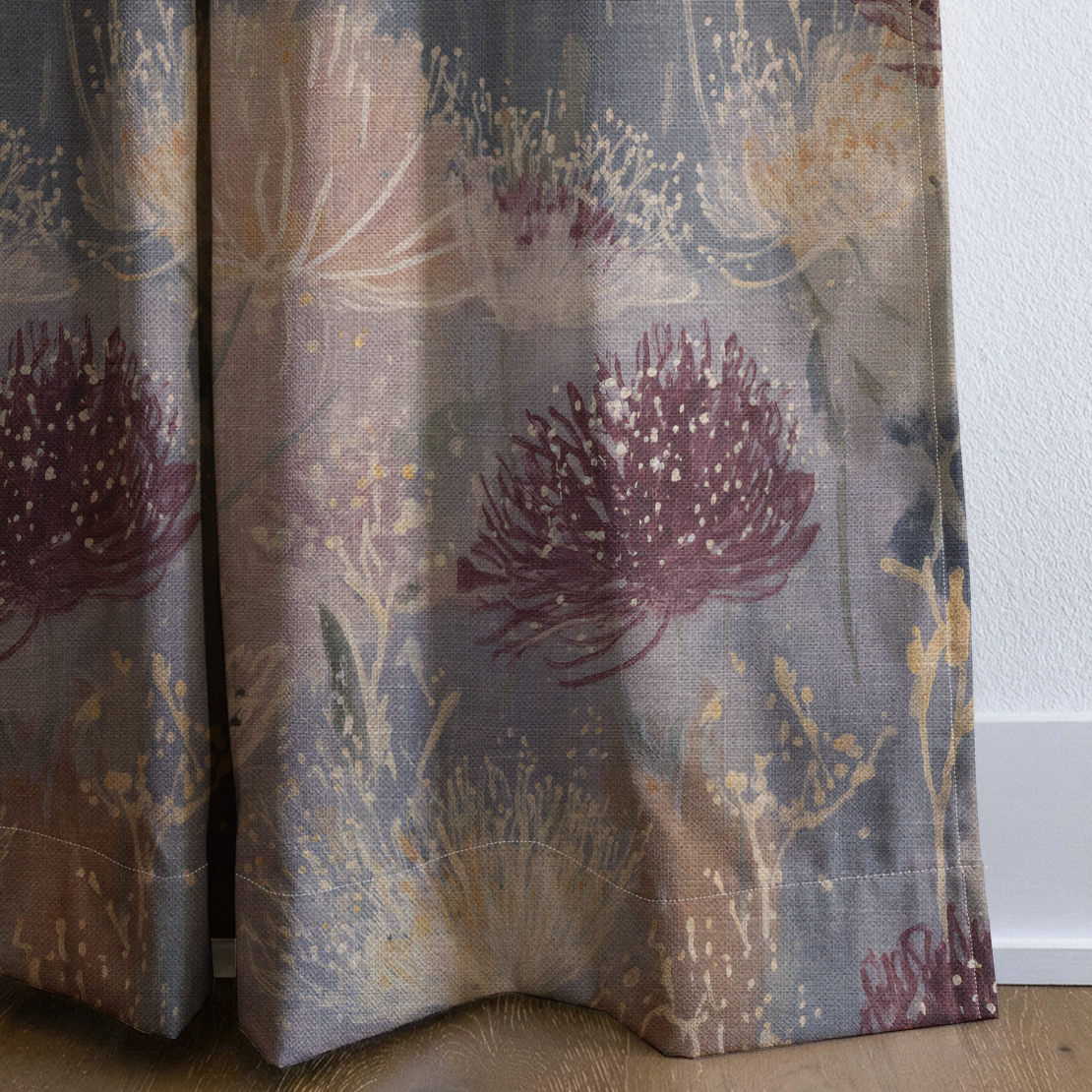 The Muted Meadow - Drapery — corner closeup