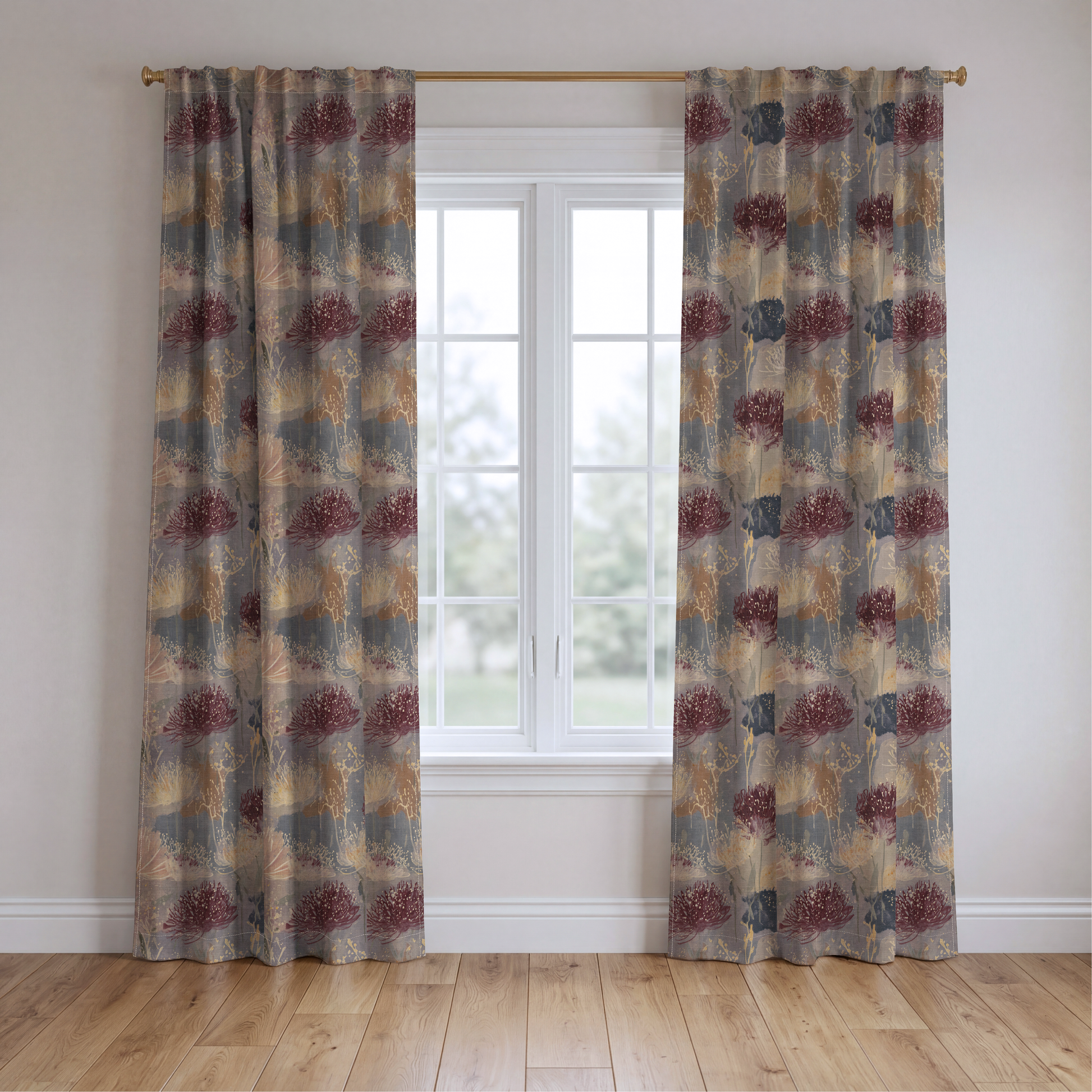 The Muted Meadow - Drapery — two panels