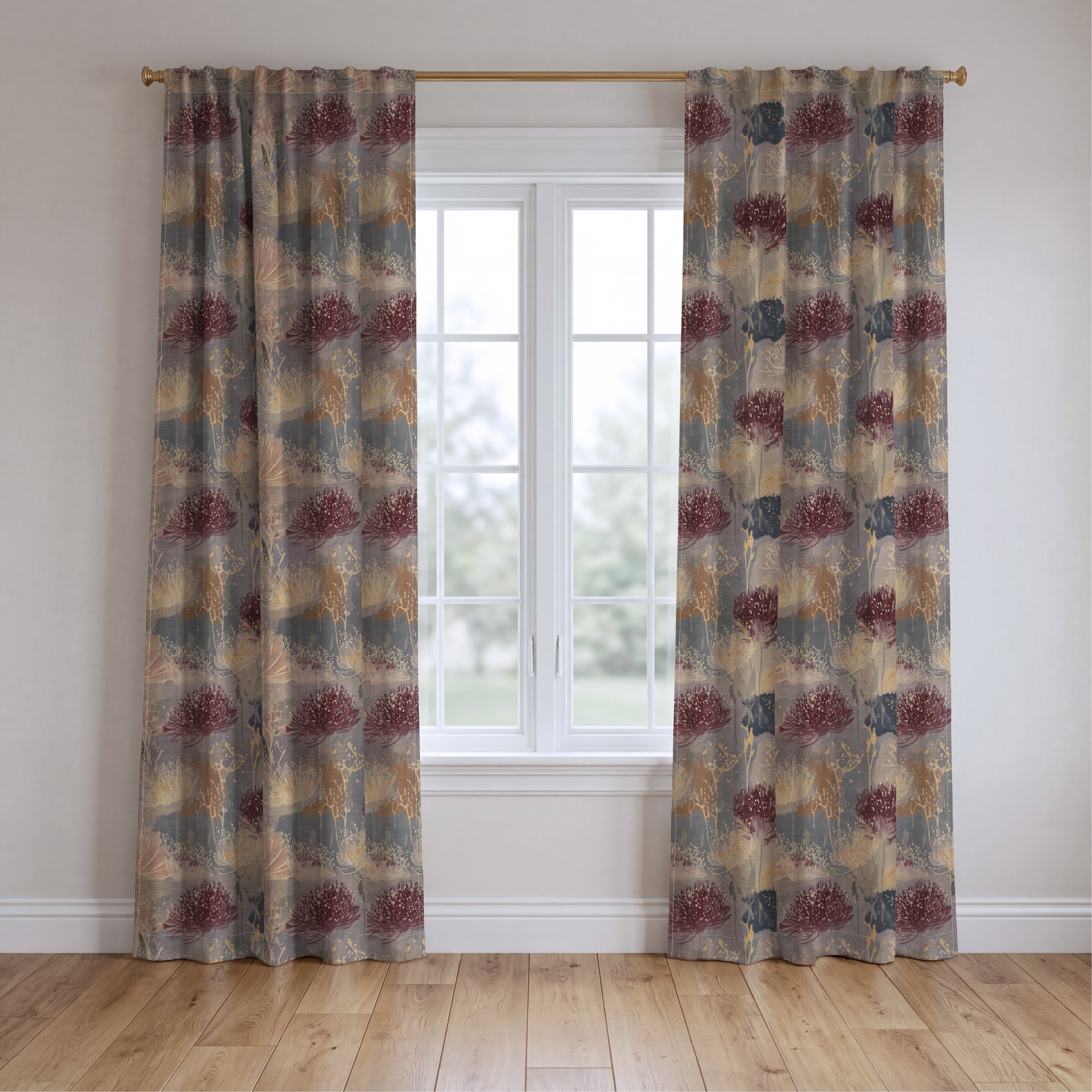 The Muted Meadow - Drapery — two panels