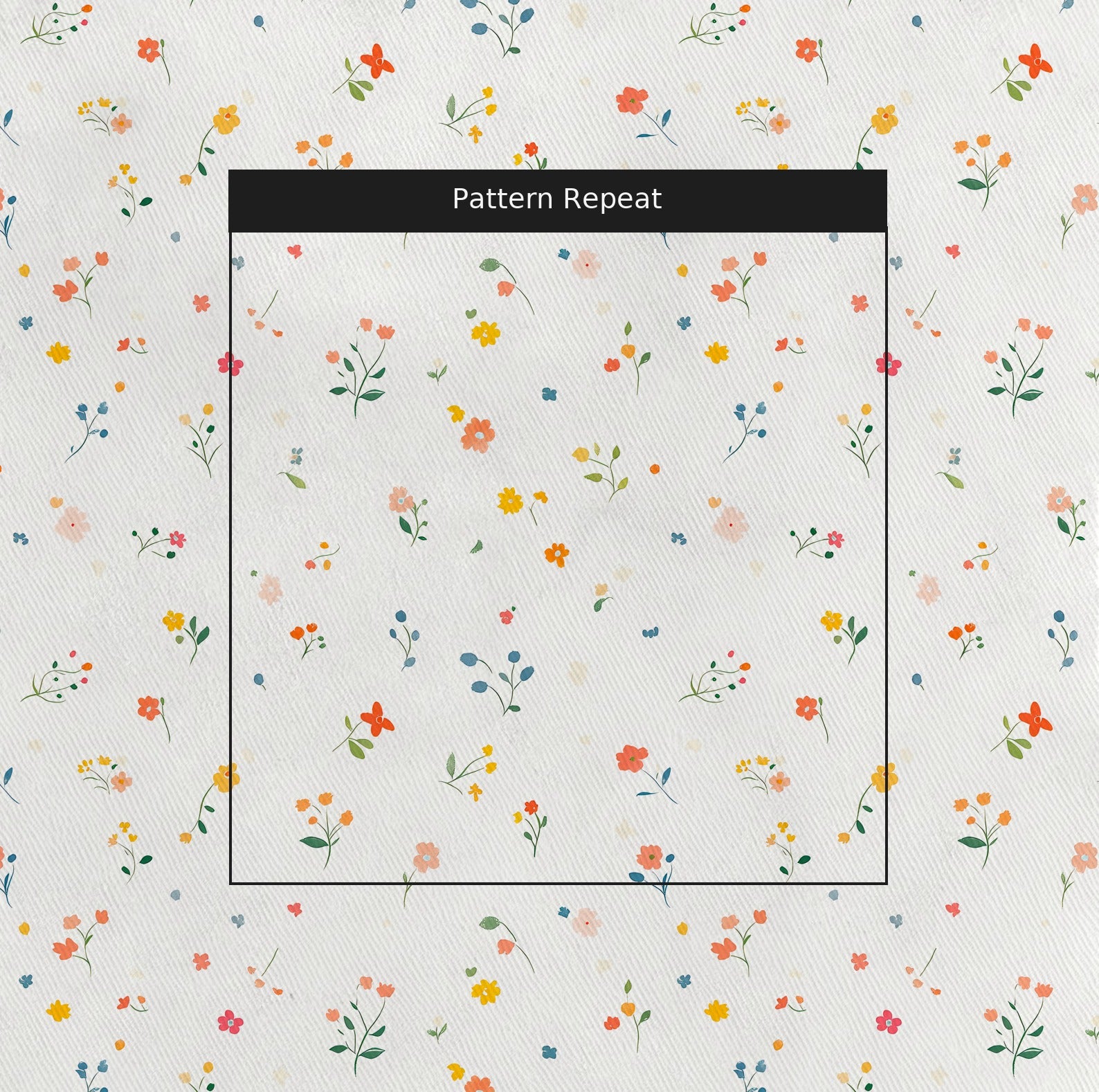 Buttercup Blooms Fabric by the Yard — pattern repeat