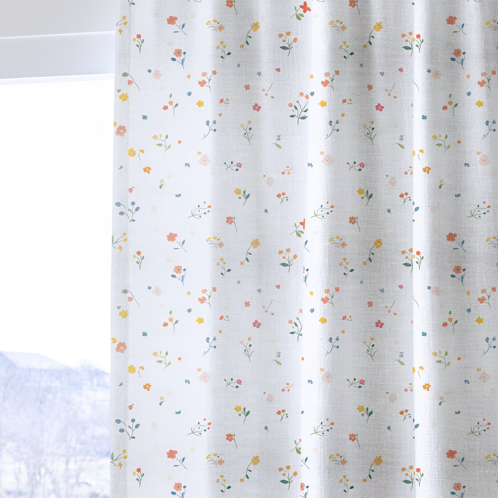 Buttercup Blooms - Drapery — one panel