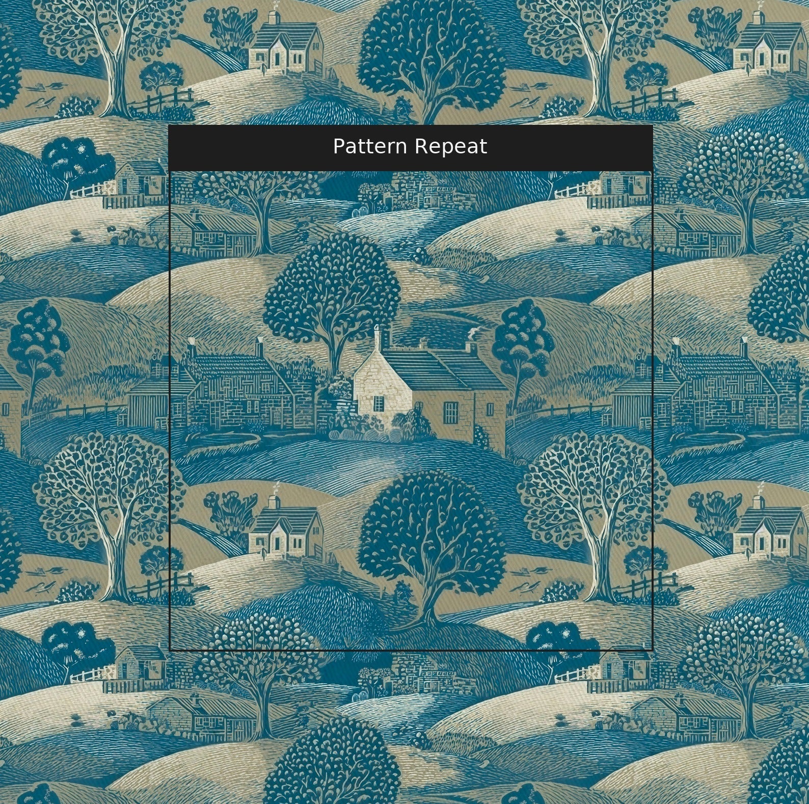 Meadow Line Fabric by the Yard — pattern repeat