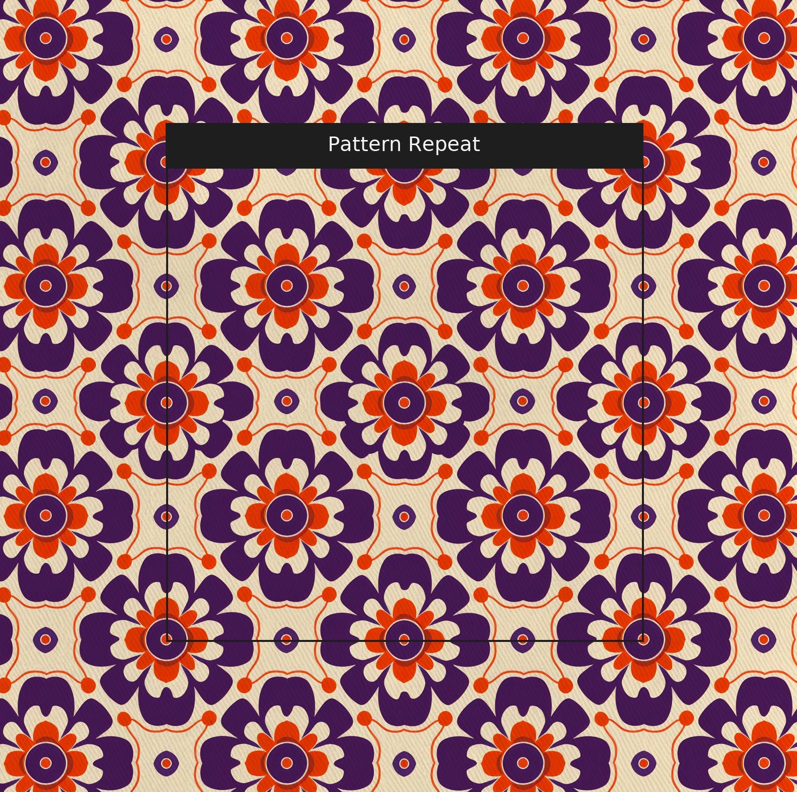 Boho Blossom Fabric by the Yard — pattern repeat