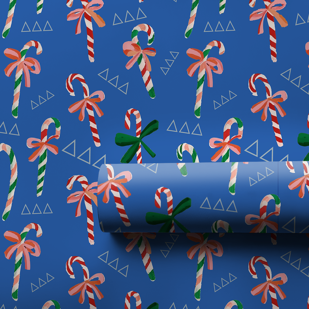 Delta Candy Canes - Wrapping Paper