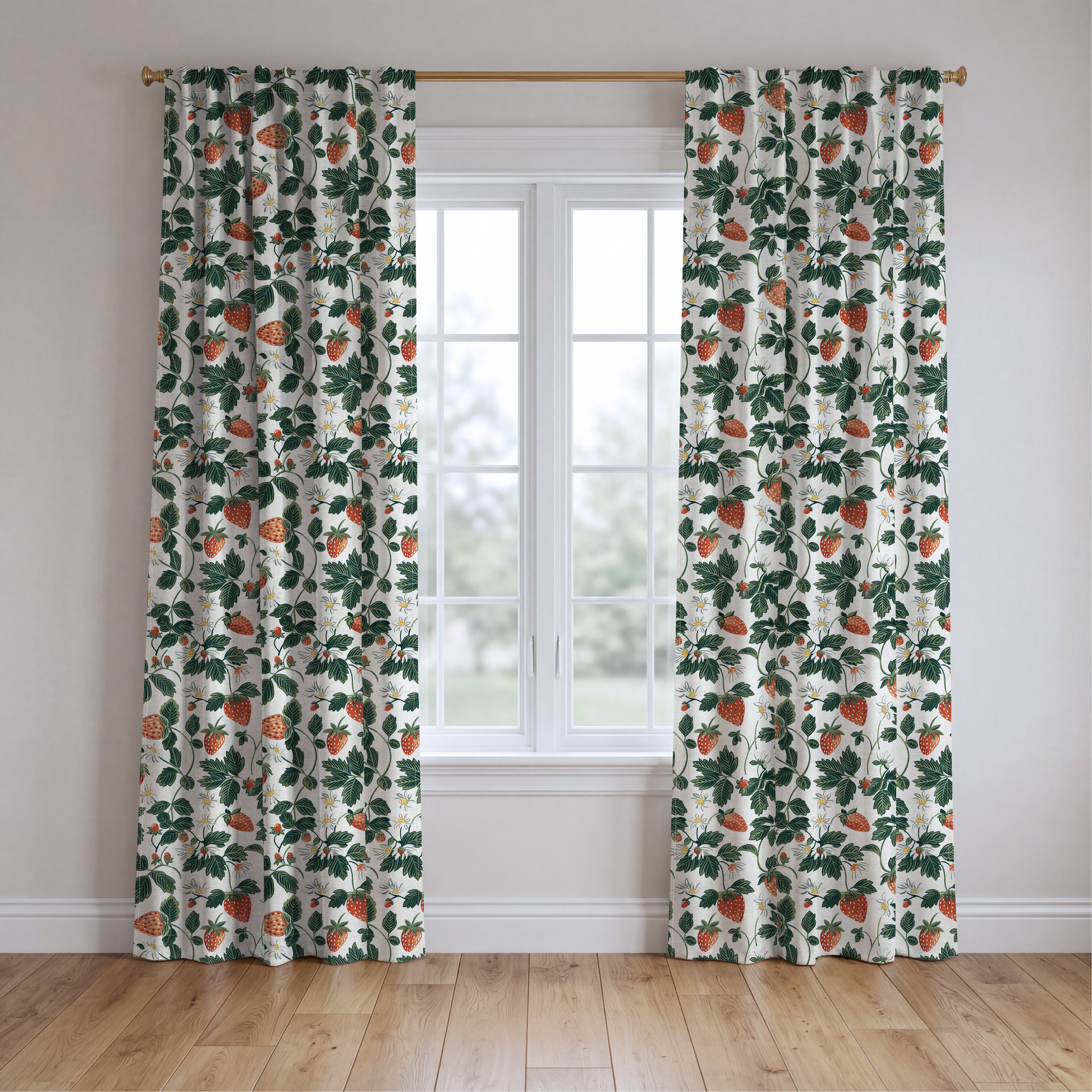Strawberry Fields - Drapery — two panels