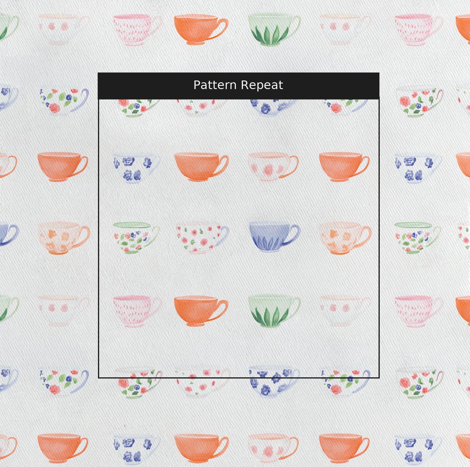 Spot of Tea Fabric by the Yard — pattern repeat