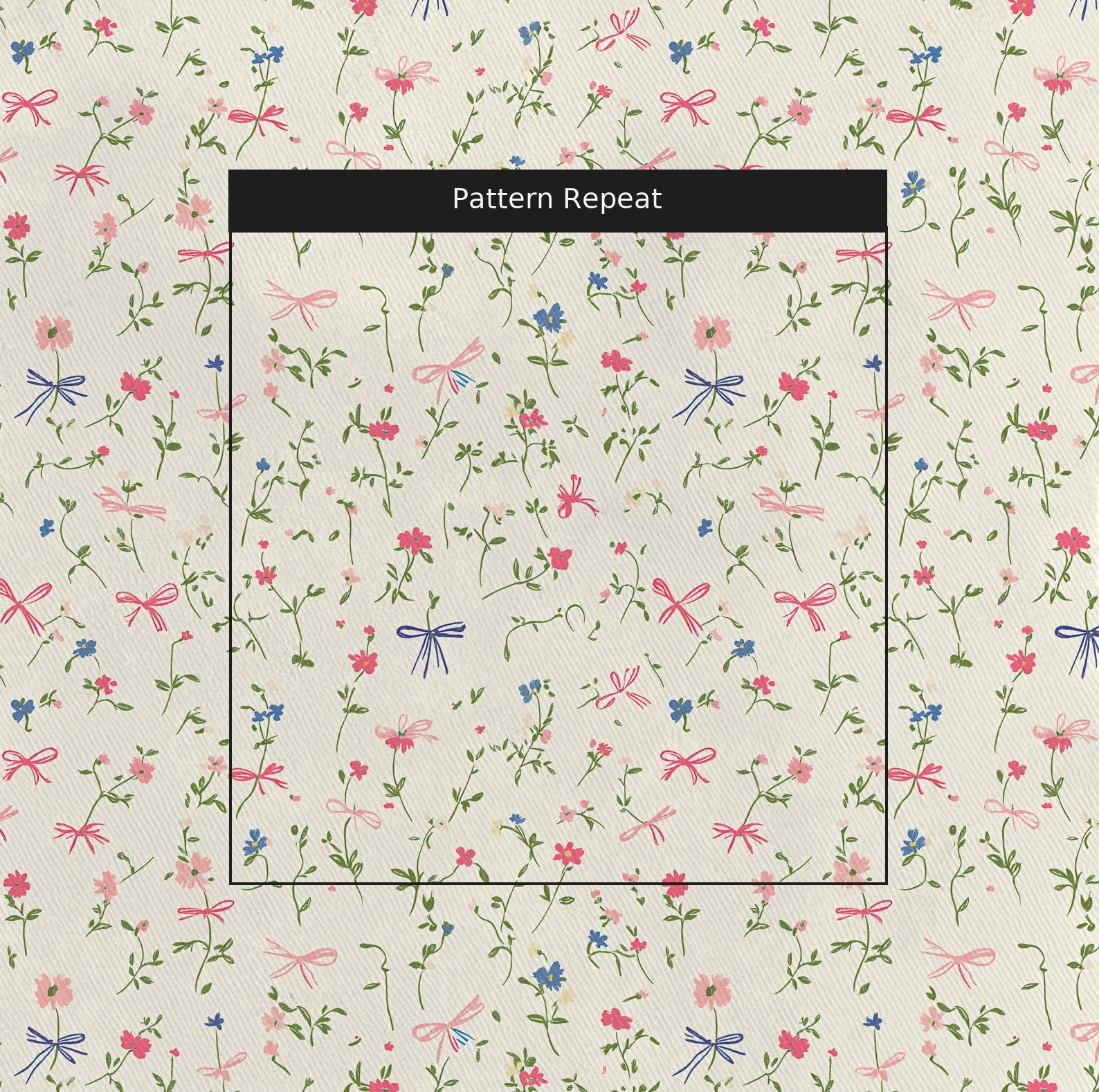 Timeless Ribbons Fabric by the Yard — pattern repeat