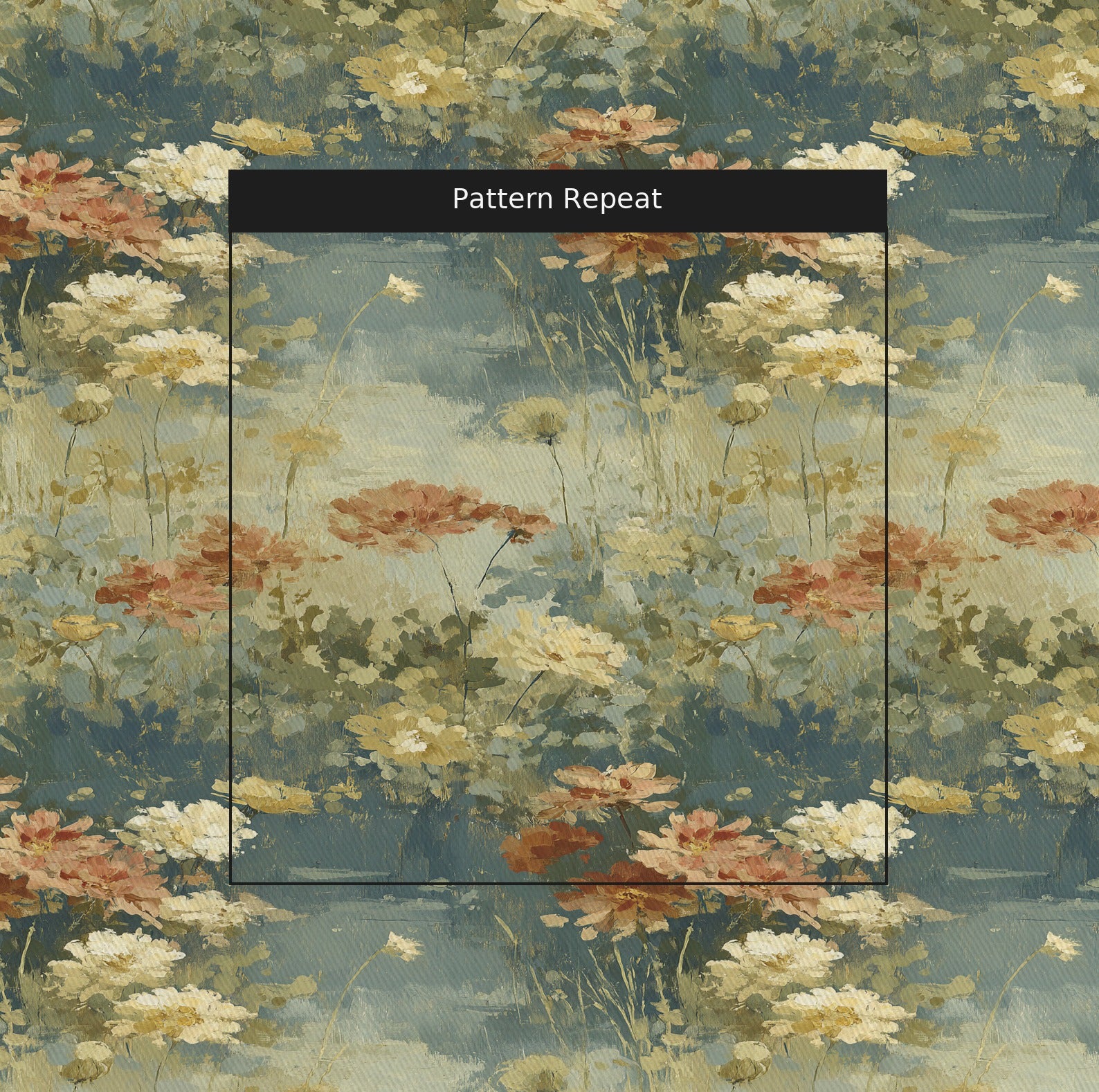 Grand Daisies Fabric by the Yard — pattern repeat