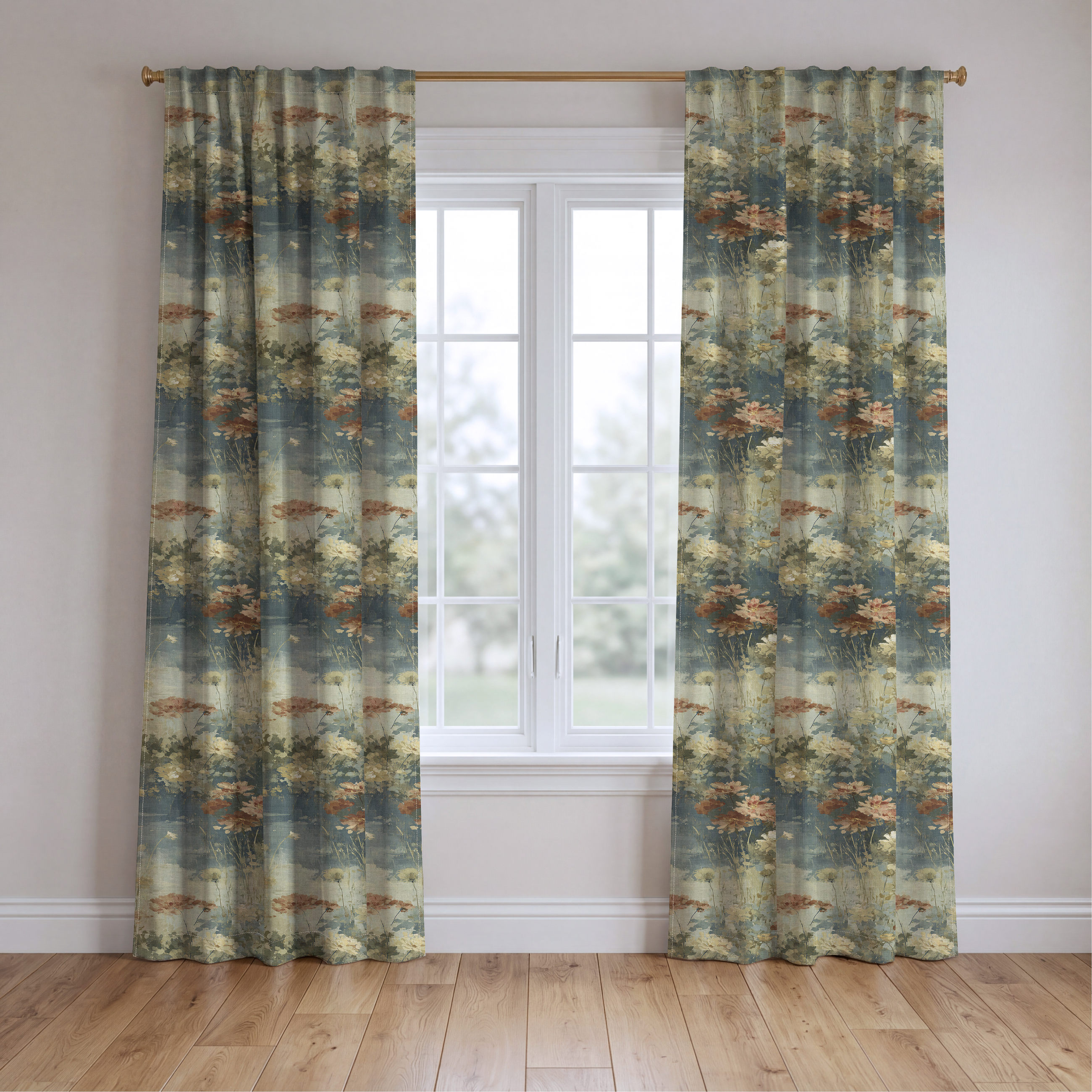 Grand Daisies - Drapery — two panels