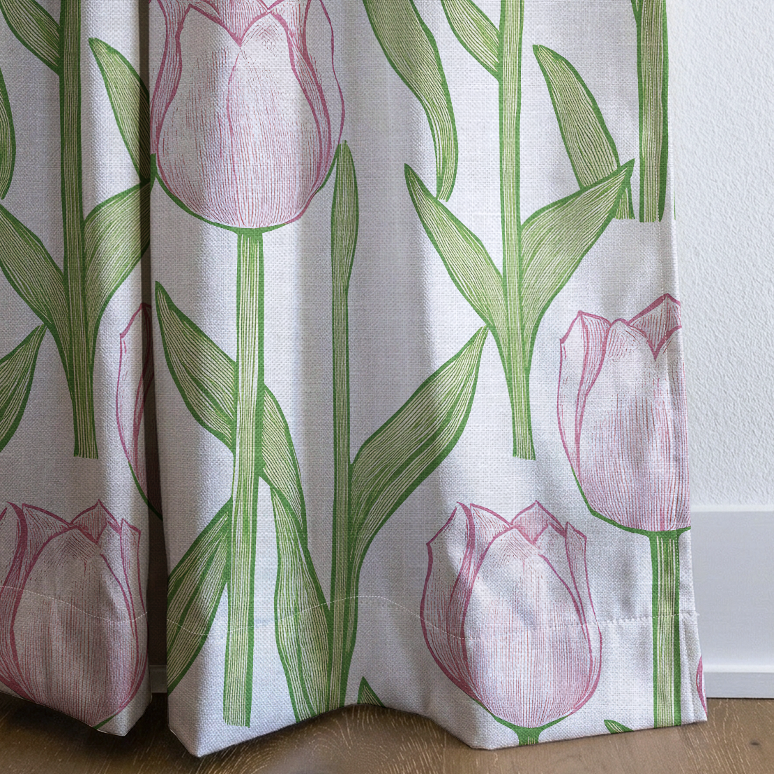Tulip Meadow - Drapery — corner closeup