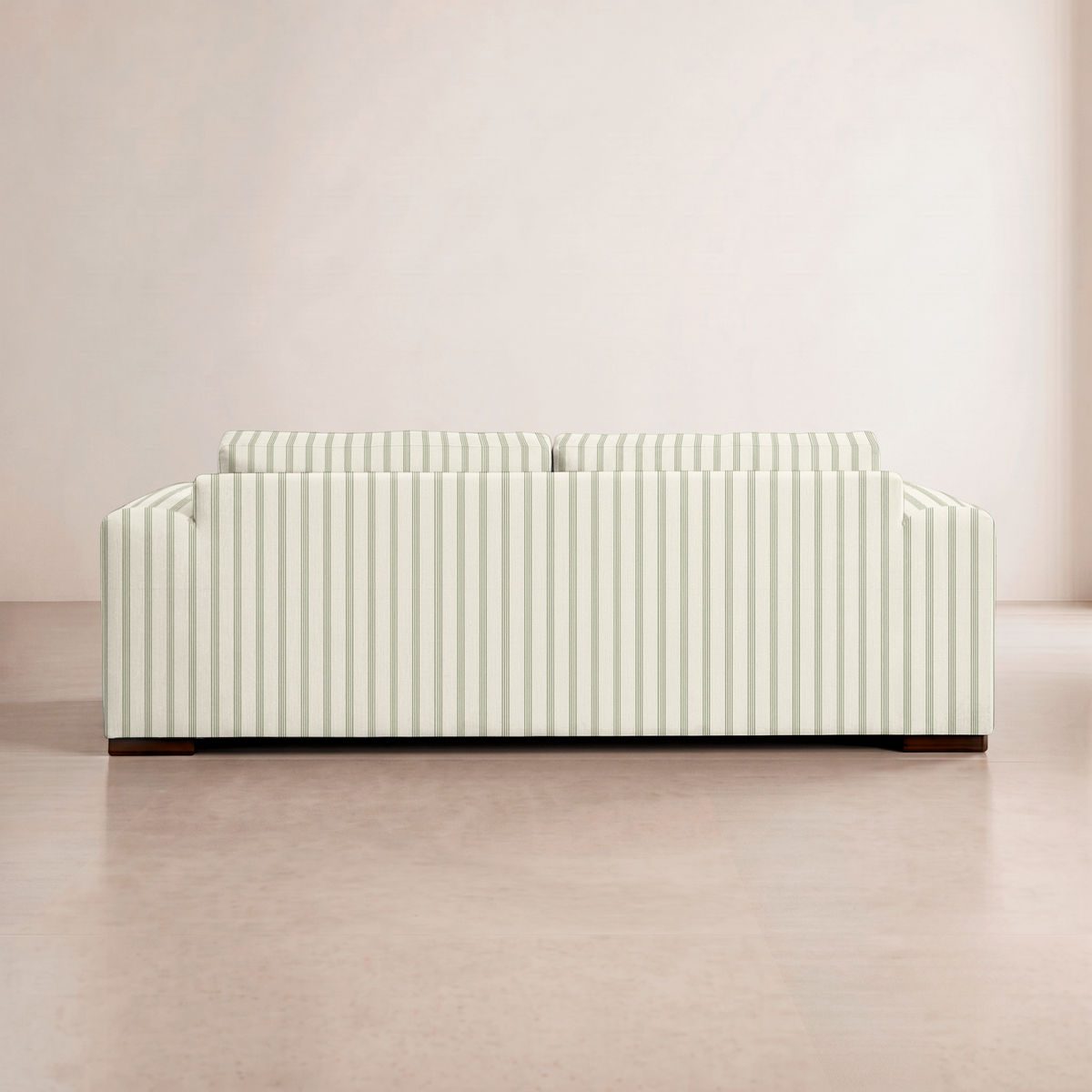 The Christopher Sofa in Orange County Olive Stripes