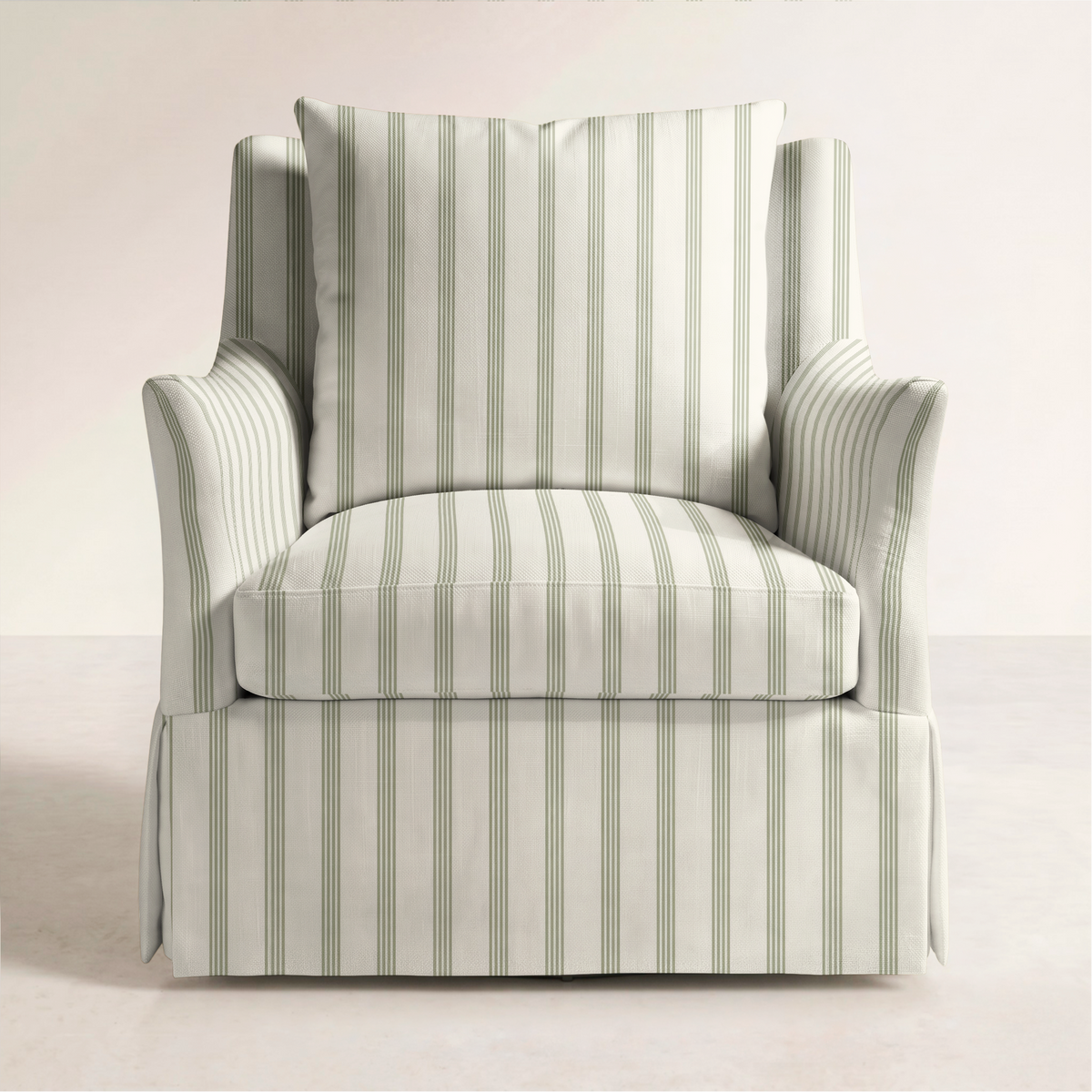 The Eleanor Chair in Orange County Olive Stripes