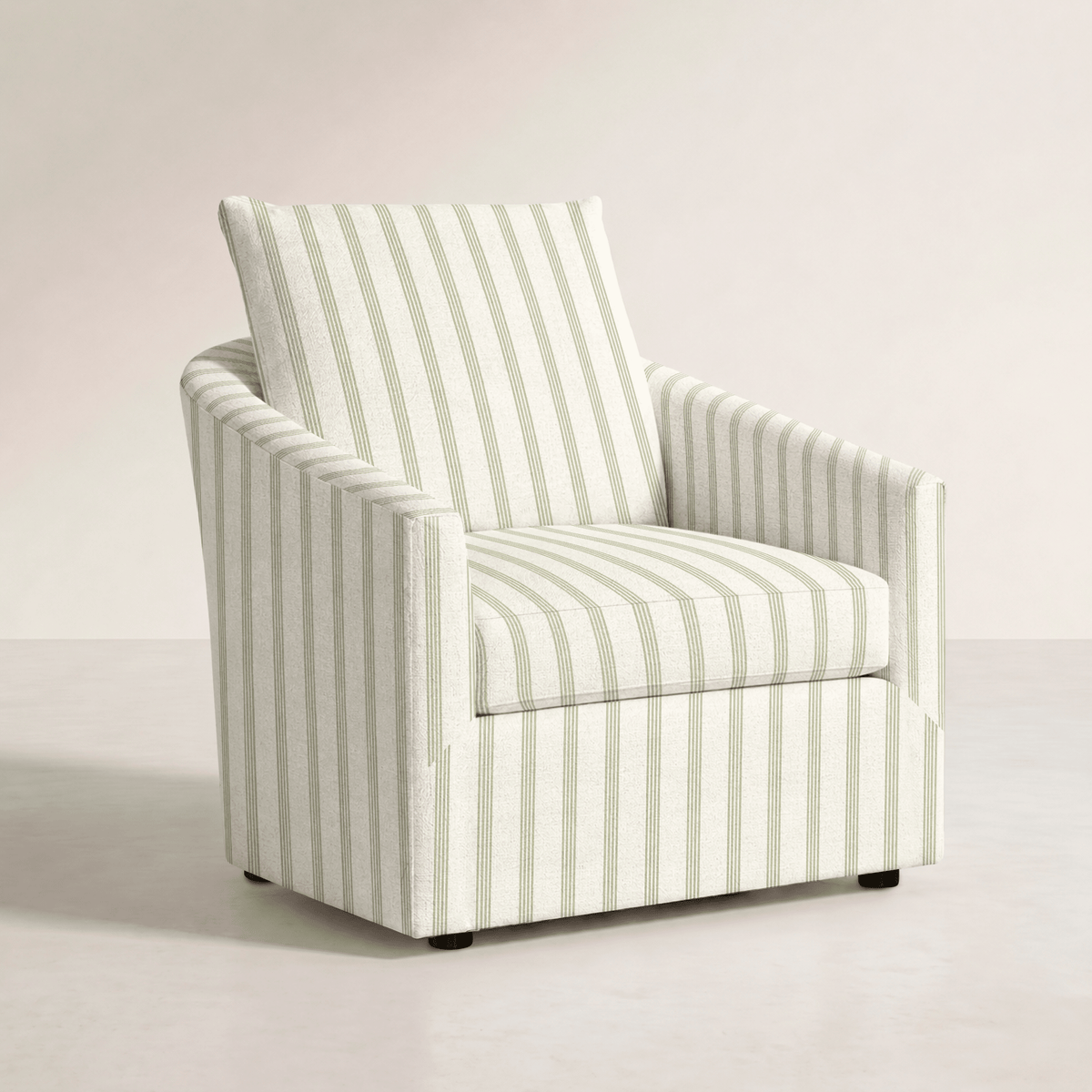 The Grace Chair in Orange County Olive Stripes - Lemon Park