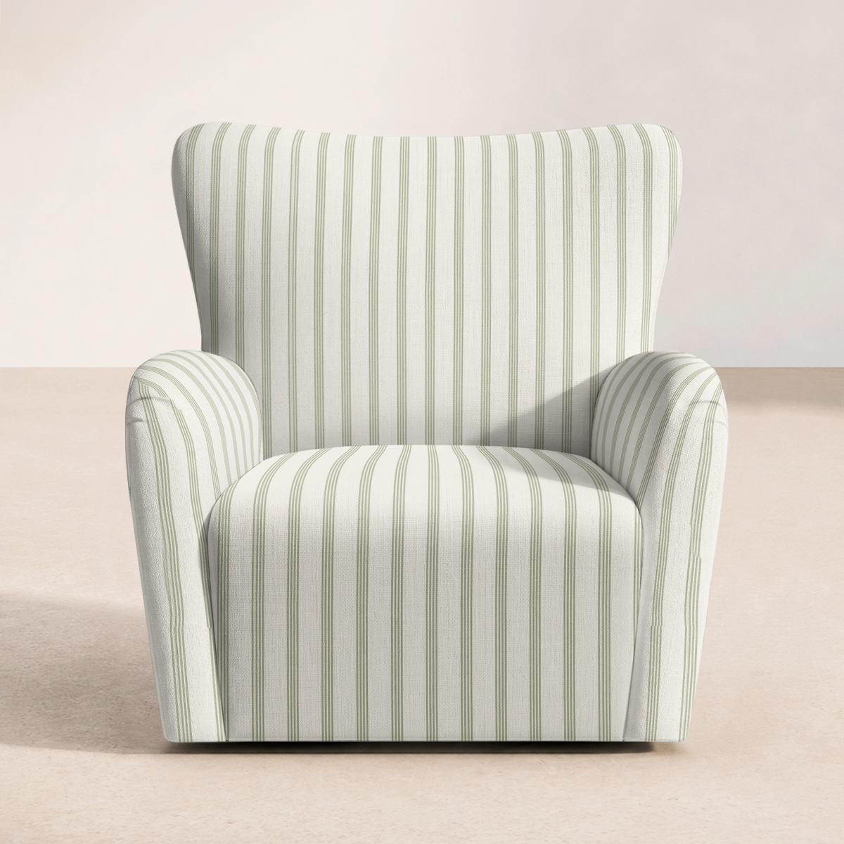 The Winston Chair in Orange County Olive Stripes