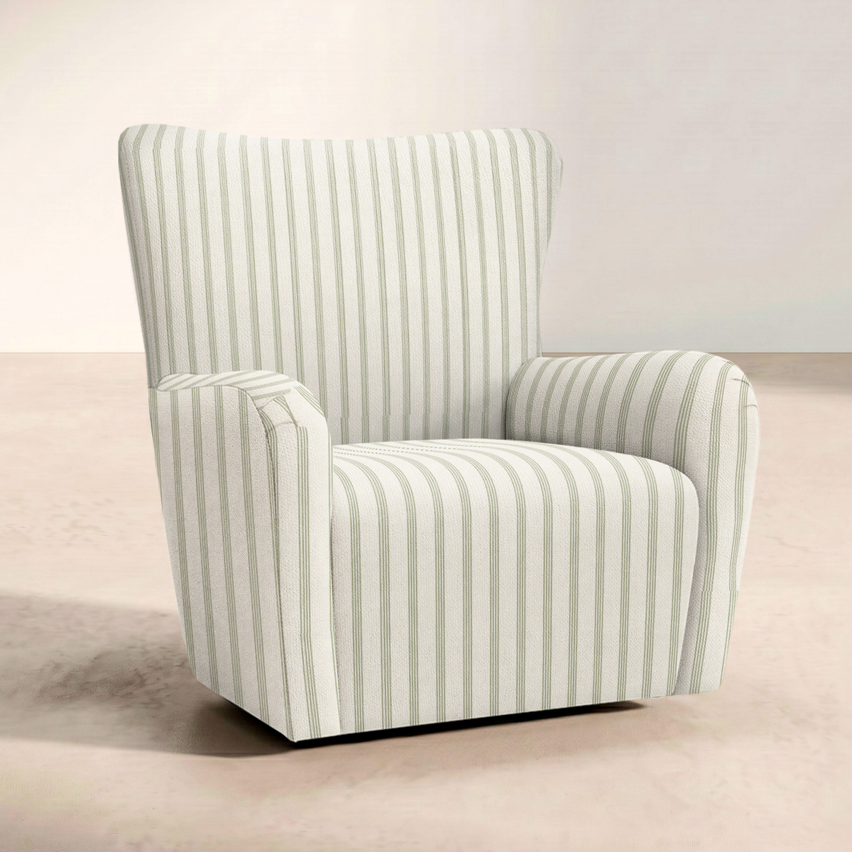 The Winston Chair in Orange County Olive Stripes