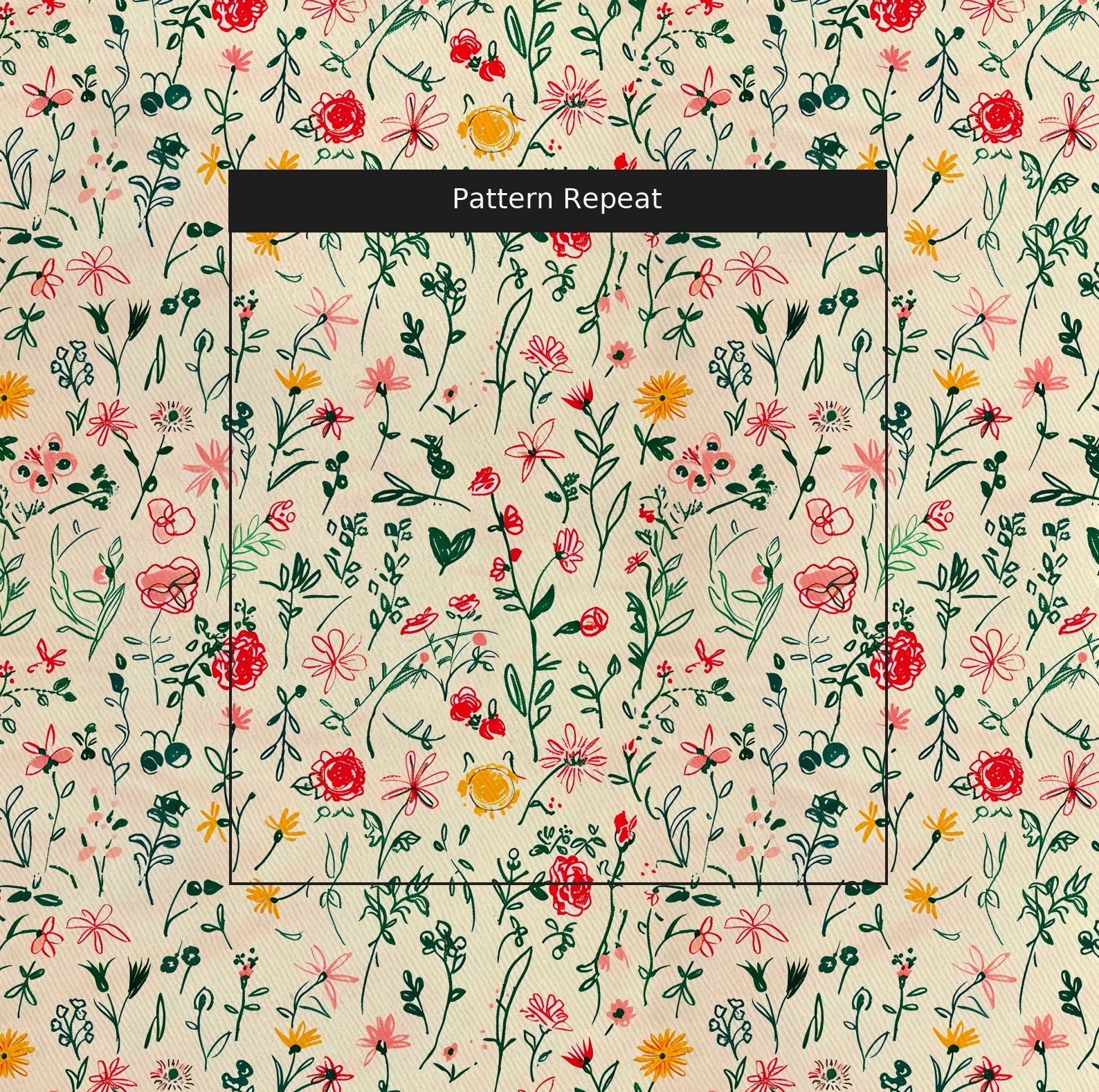 Ruby Fabric by the Yard — pattern repeat