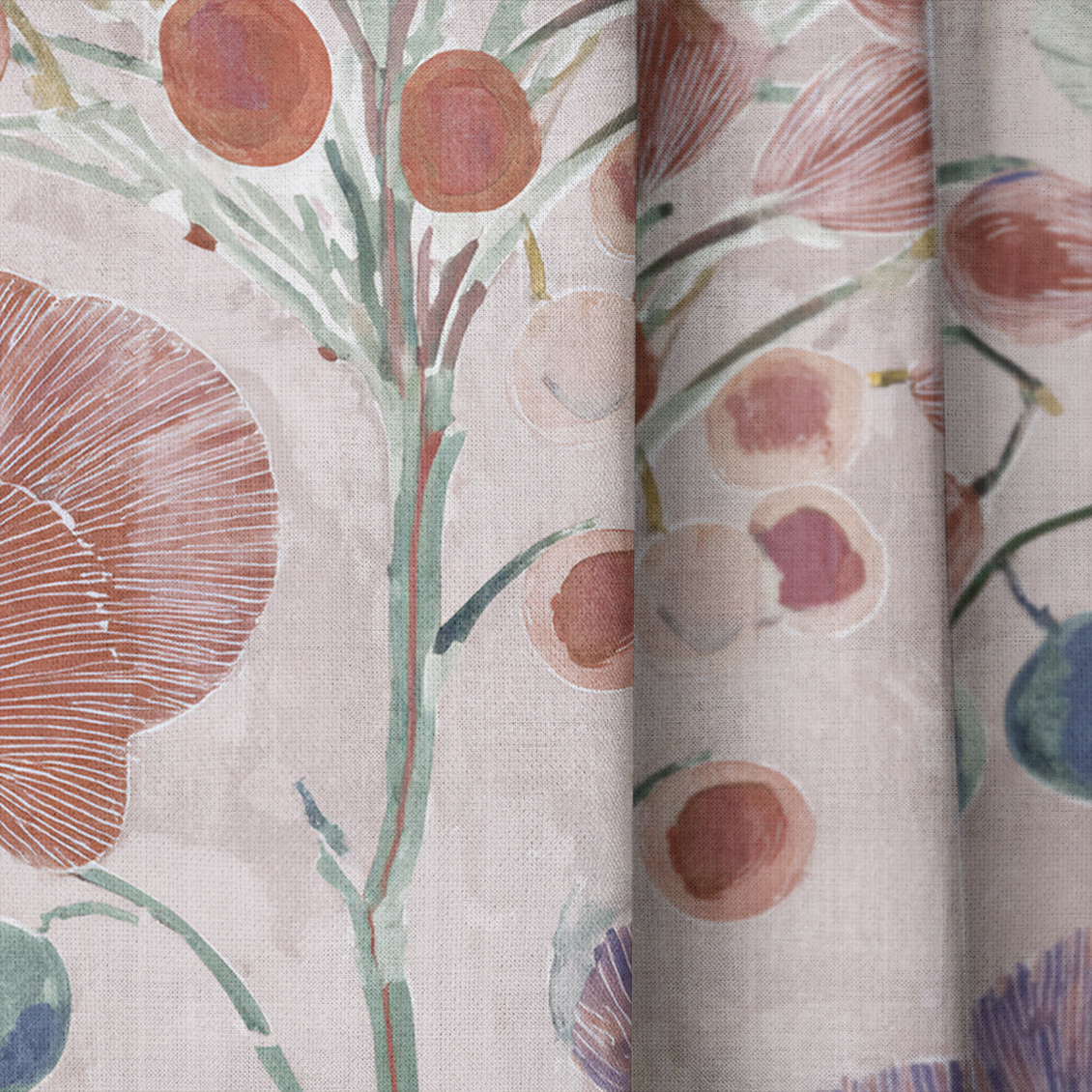 Plum Blossom - Drapery — close up