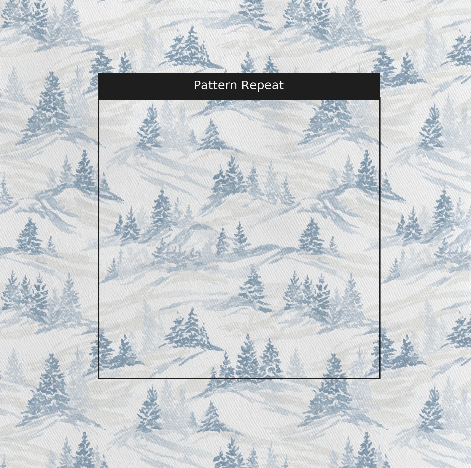 Snowy Slopes Fabric by the Yard — pattern repeat