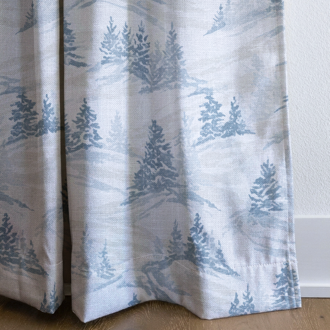 Snowy Slopes - Drapery — corner closeup