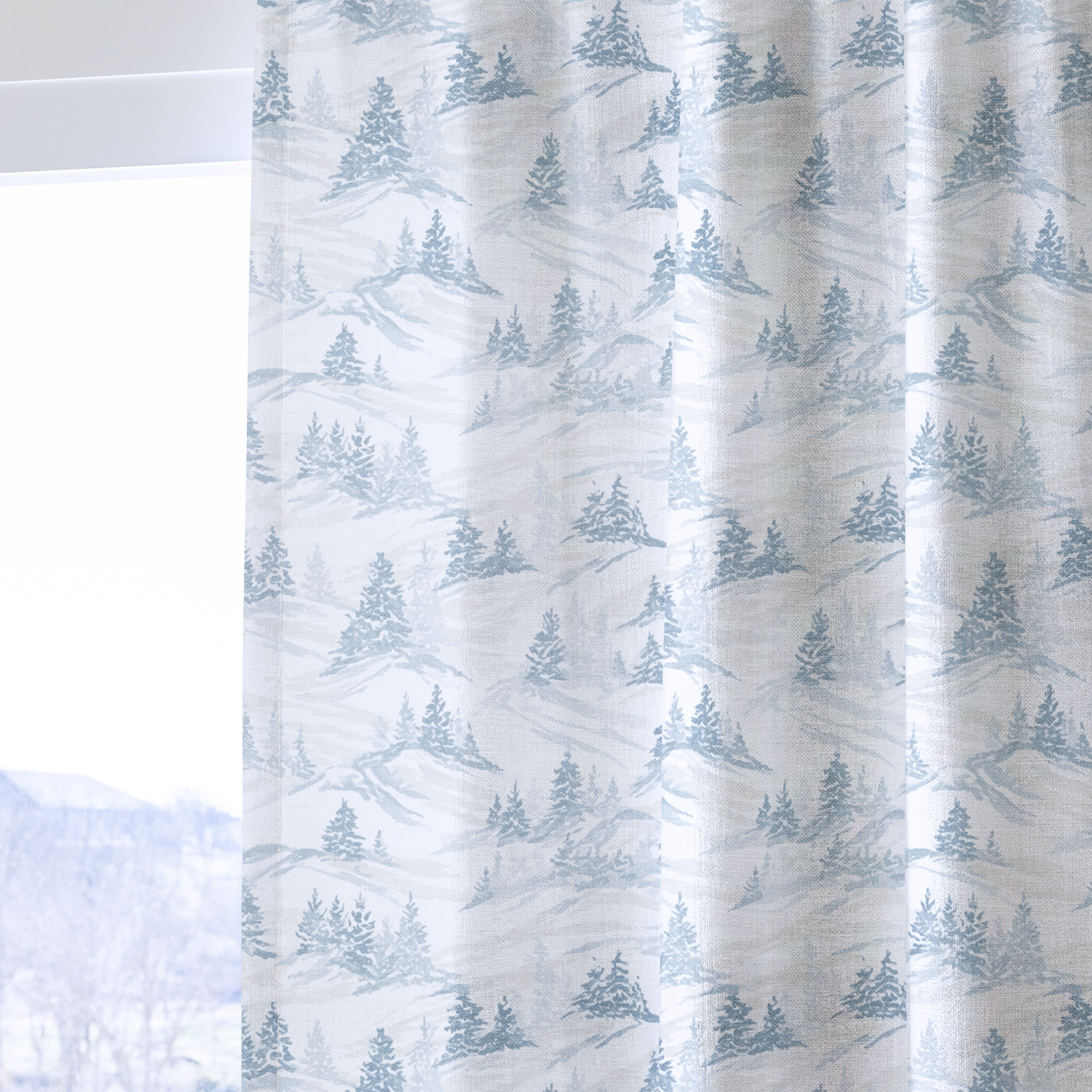 Snowy Slopes - Drapery — one panel