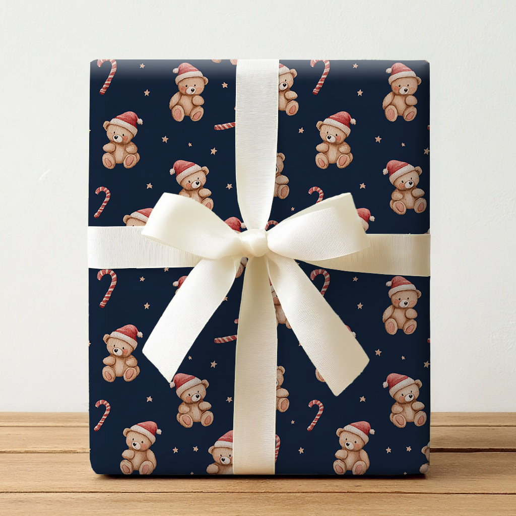 Candy Cane Bear - Wrapping Paper