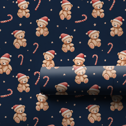 Candy Cane Bear - Wrapping Paper