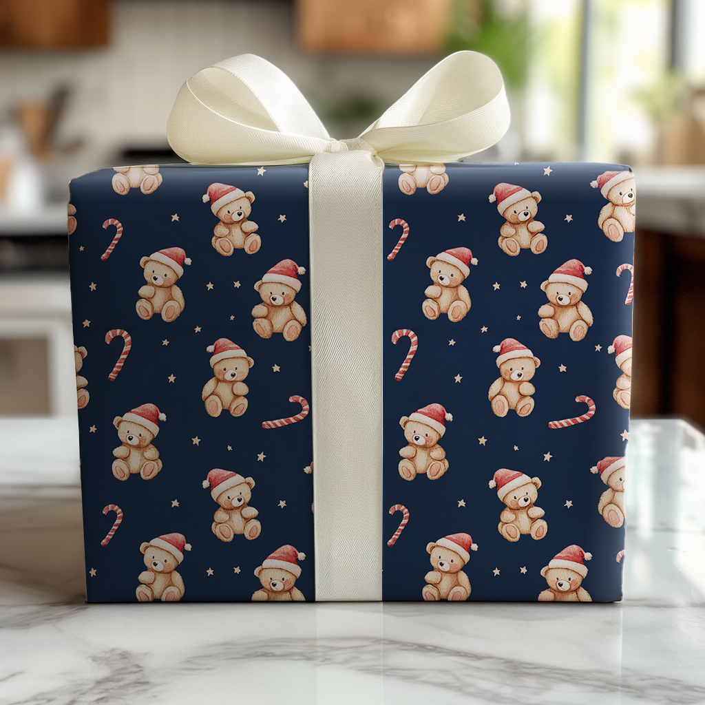 Candy Cane Bear - Wrapping Paper
