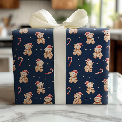 Candy Cane Bear - Wrapping Paper