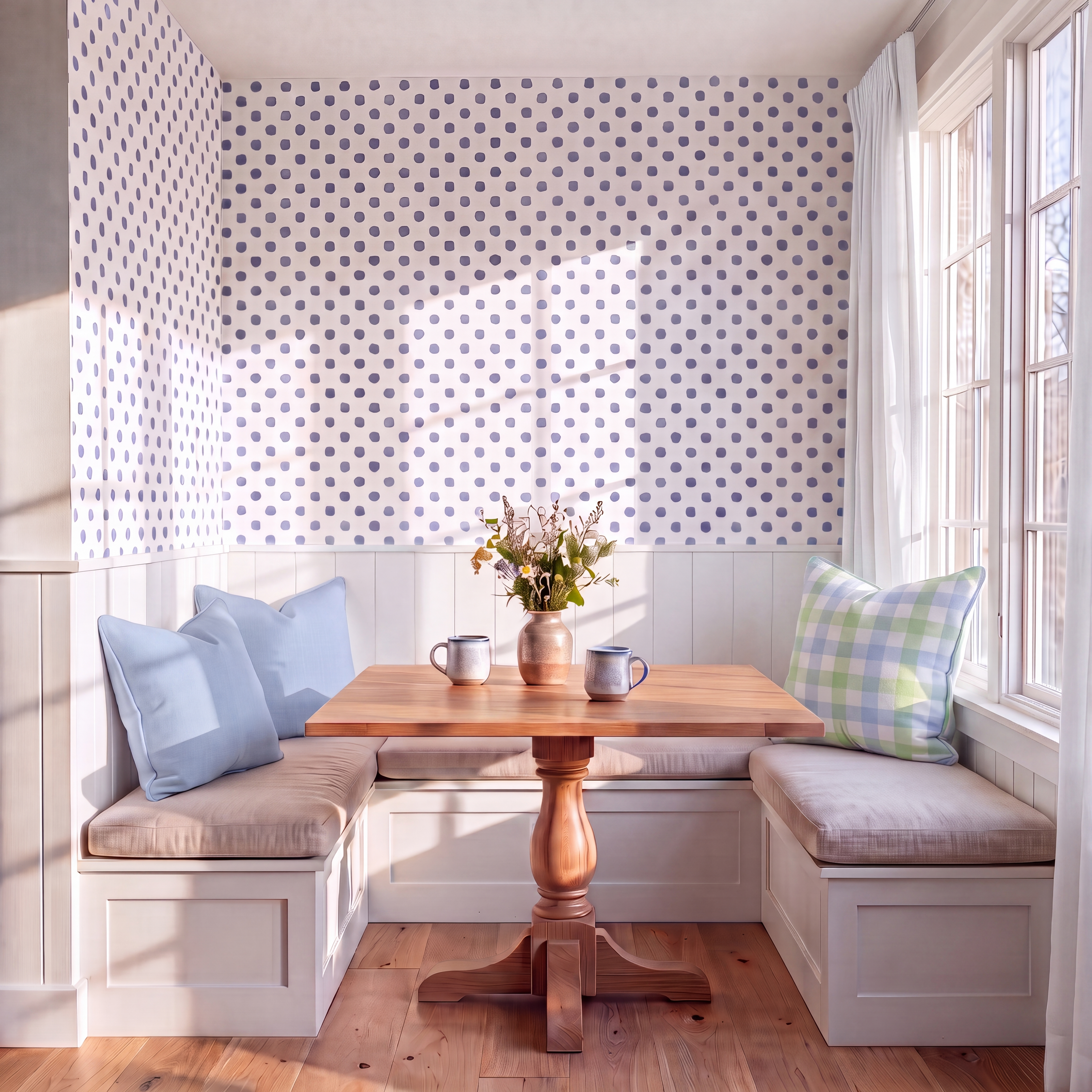 Leaf Me Be Periwinkle Dots Wallpaper