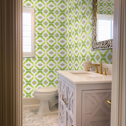 Lemongrass Lace Wallpaper