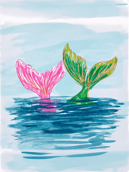 Let's Play Mermaids - Art Print