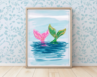 Let's Play Mermaids - Art Print