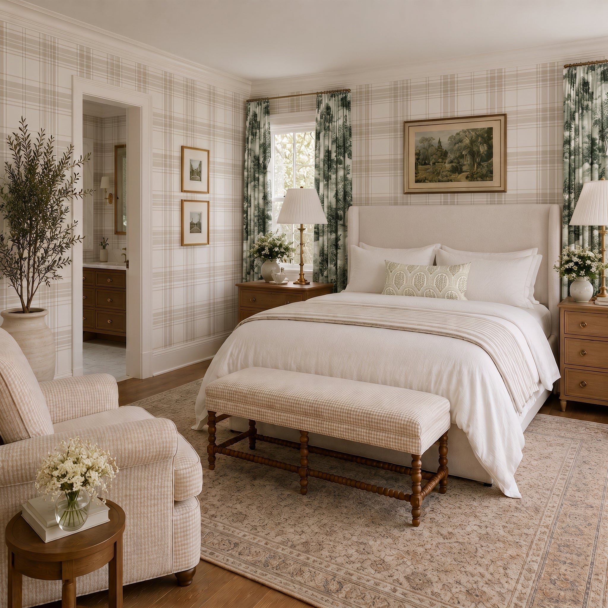 Fog & Found Linen Plaid Wallpaper
